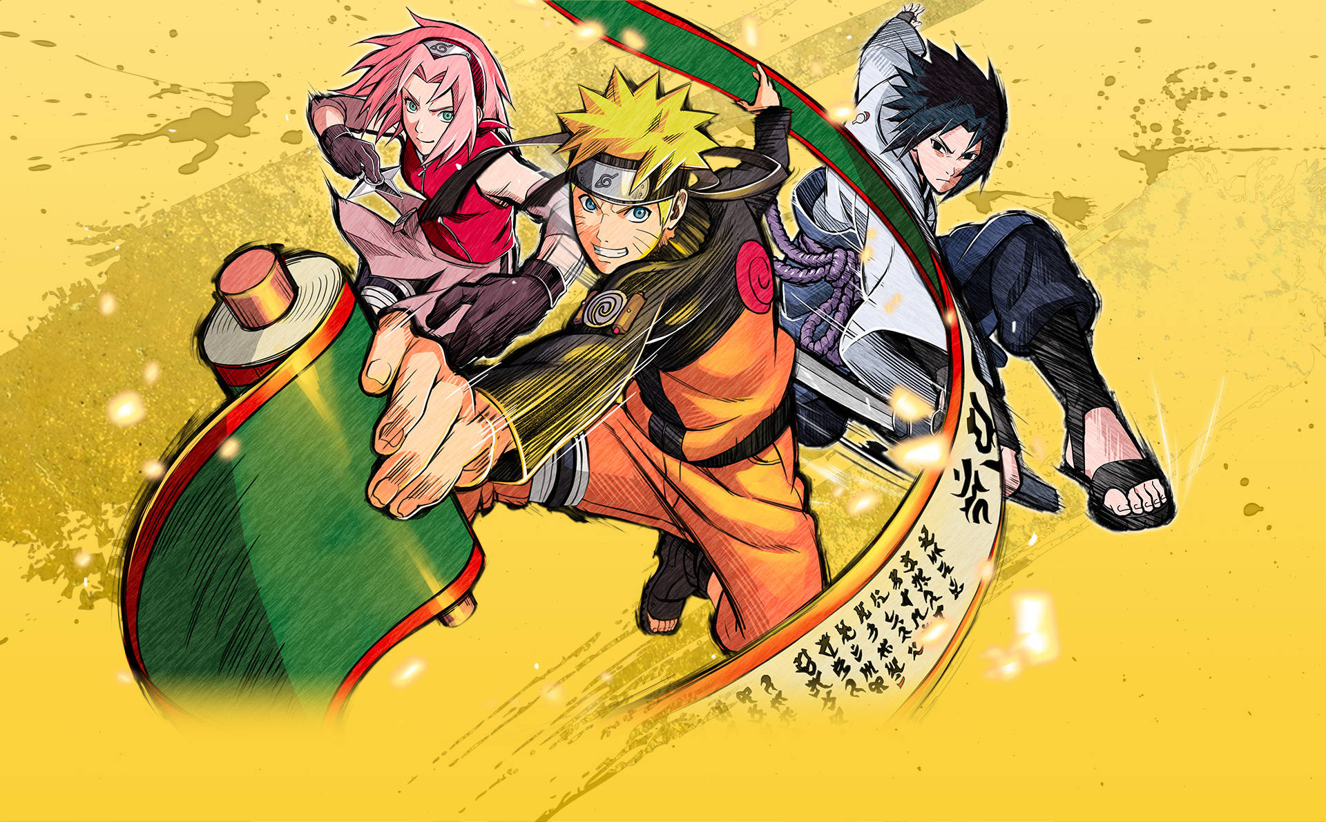 Team Trio Sakura, Naruto og Sasuke Wallpapers
