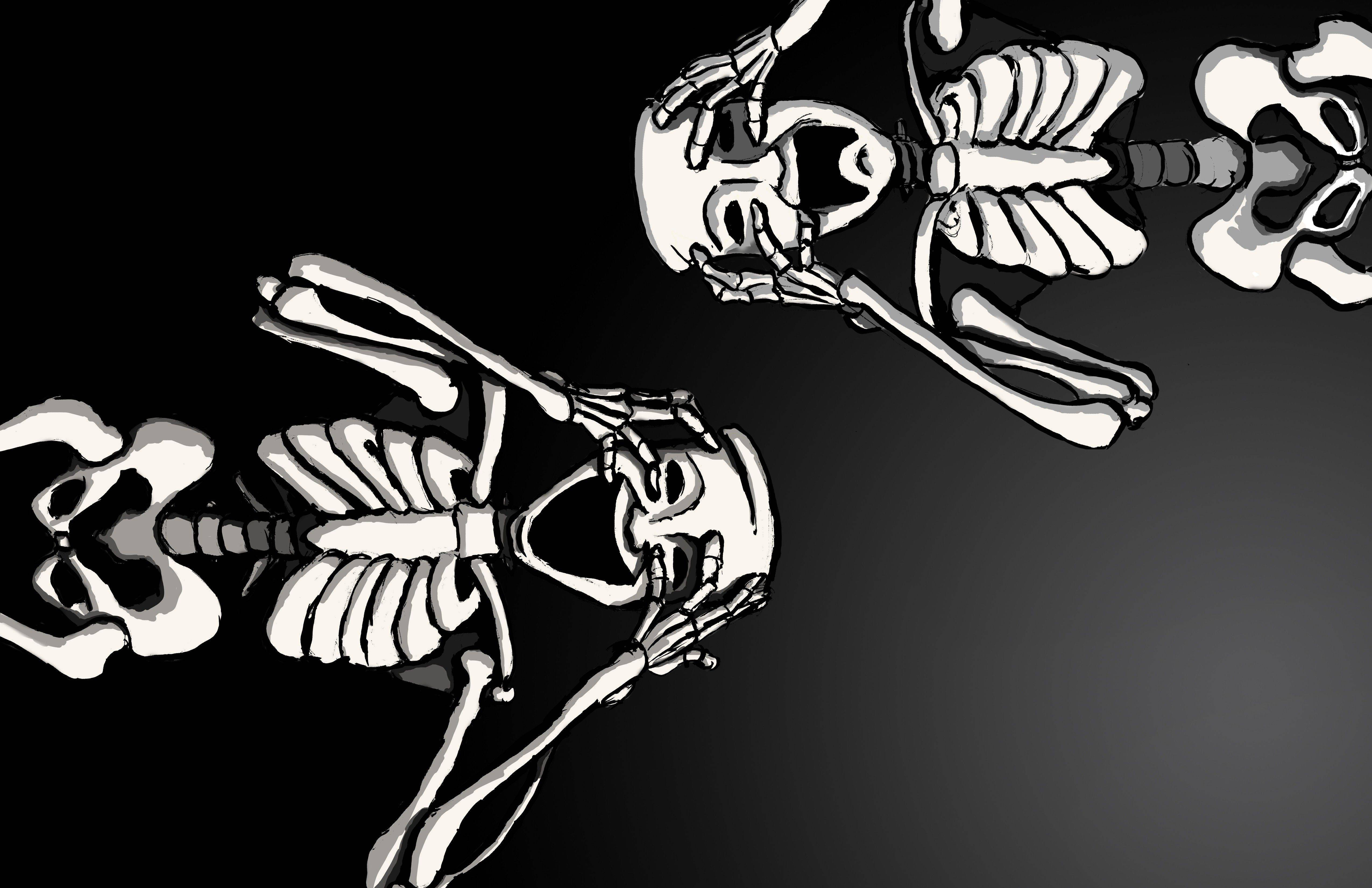 Teatermasker Skelet Skrivebord Wallpapers