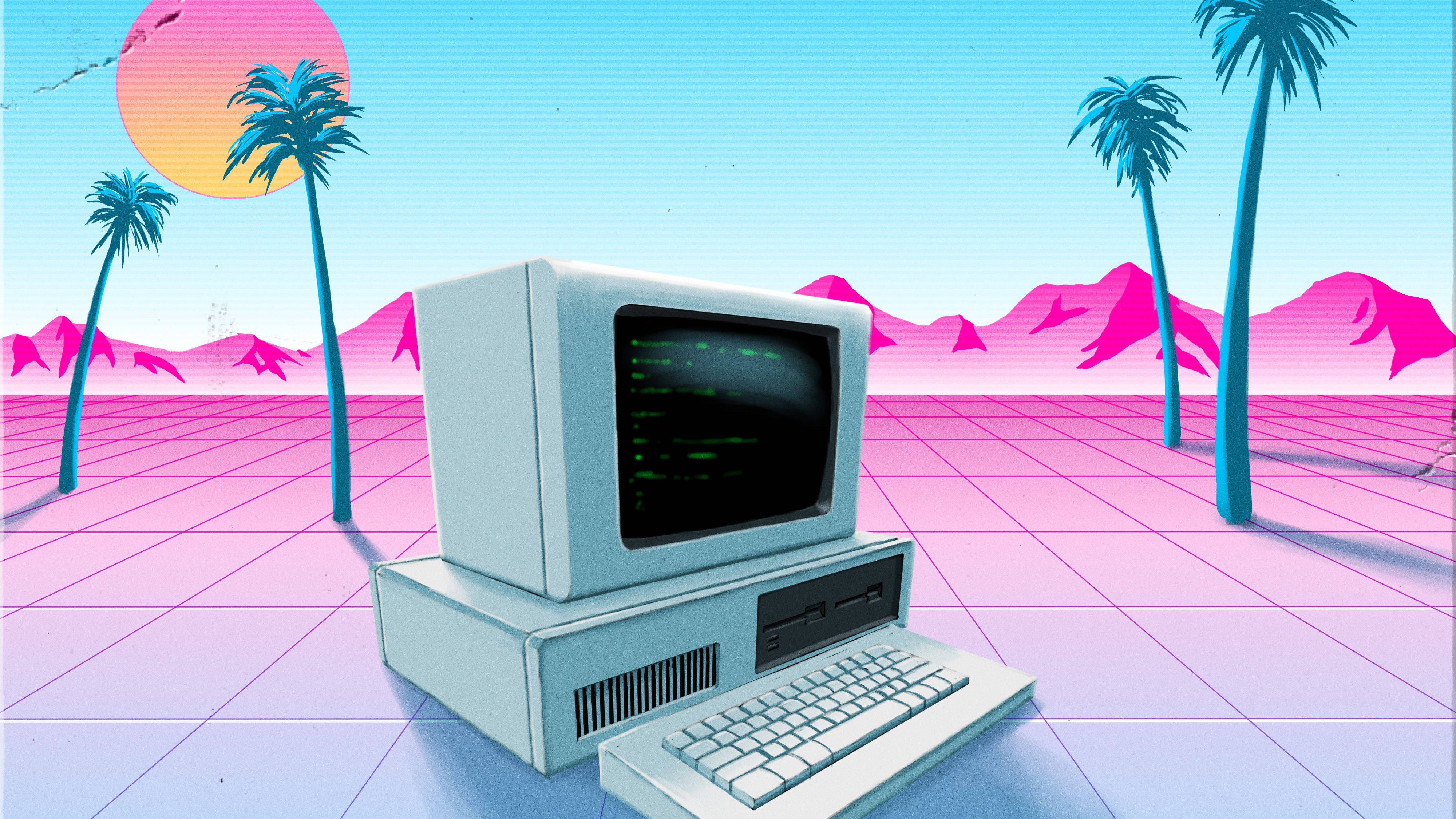Technicolor Drøm: Et Vaporwave Tastatur Kærlighed Wallpapers