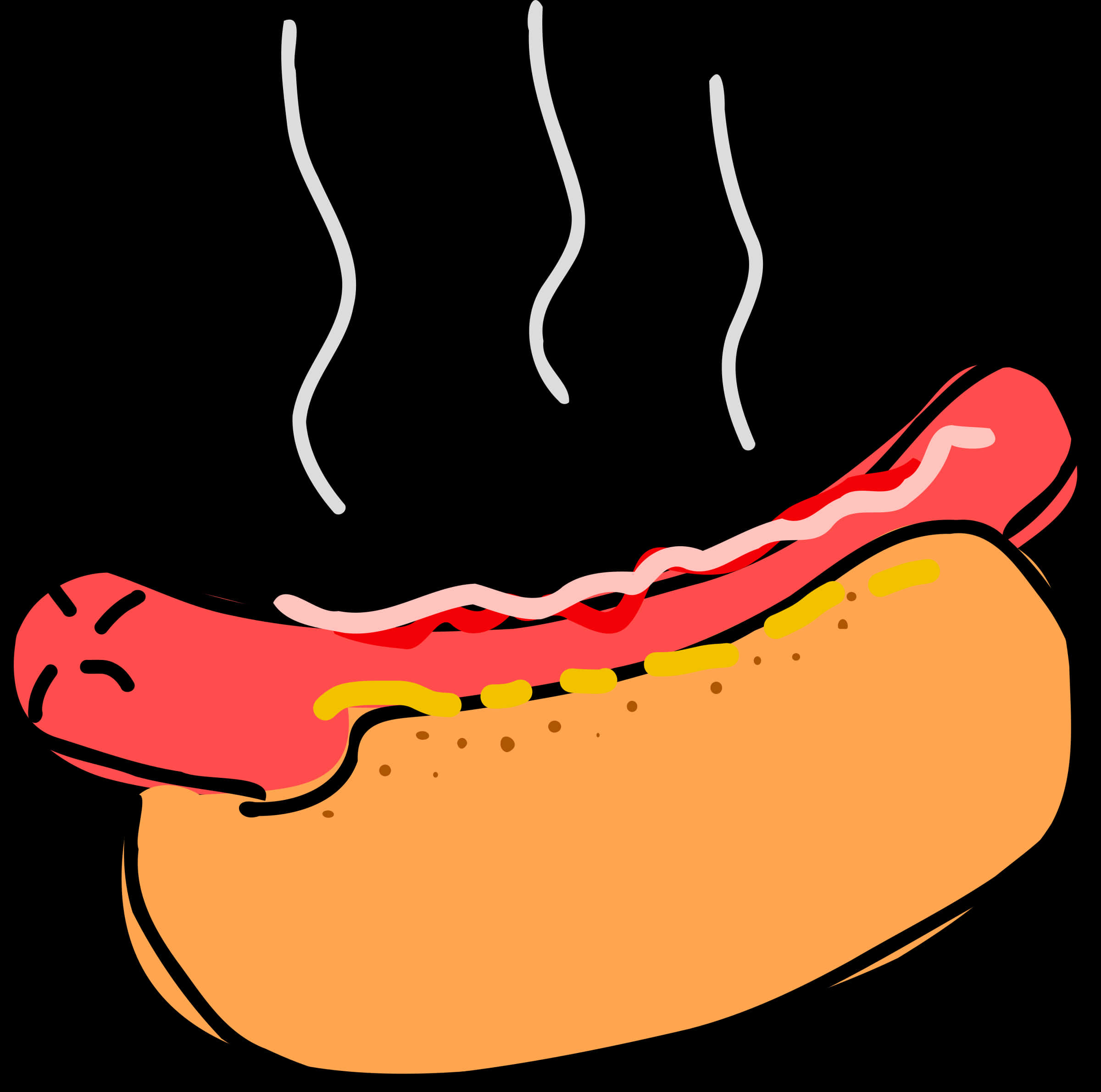 Tegneserie Hotdog med Damp Wallpapers