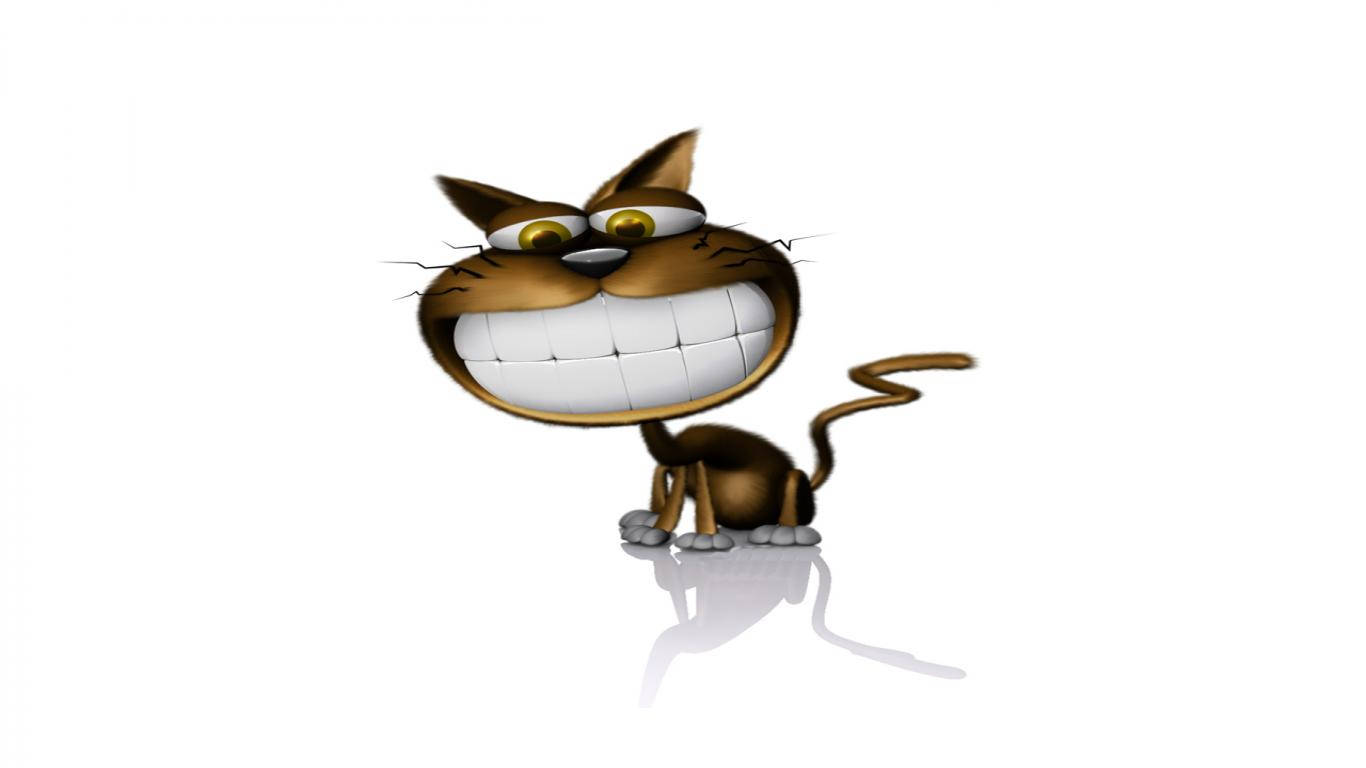 Tegneserie Kat med Store Tænder Wallpapers