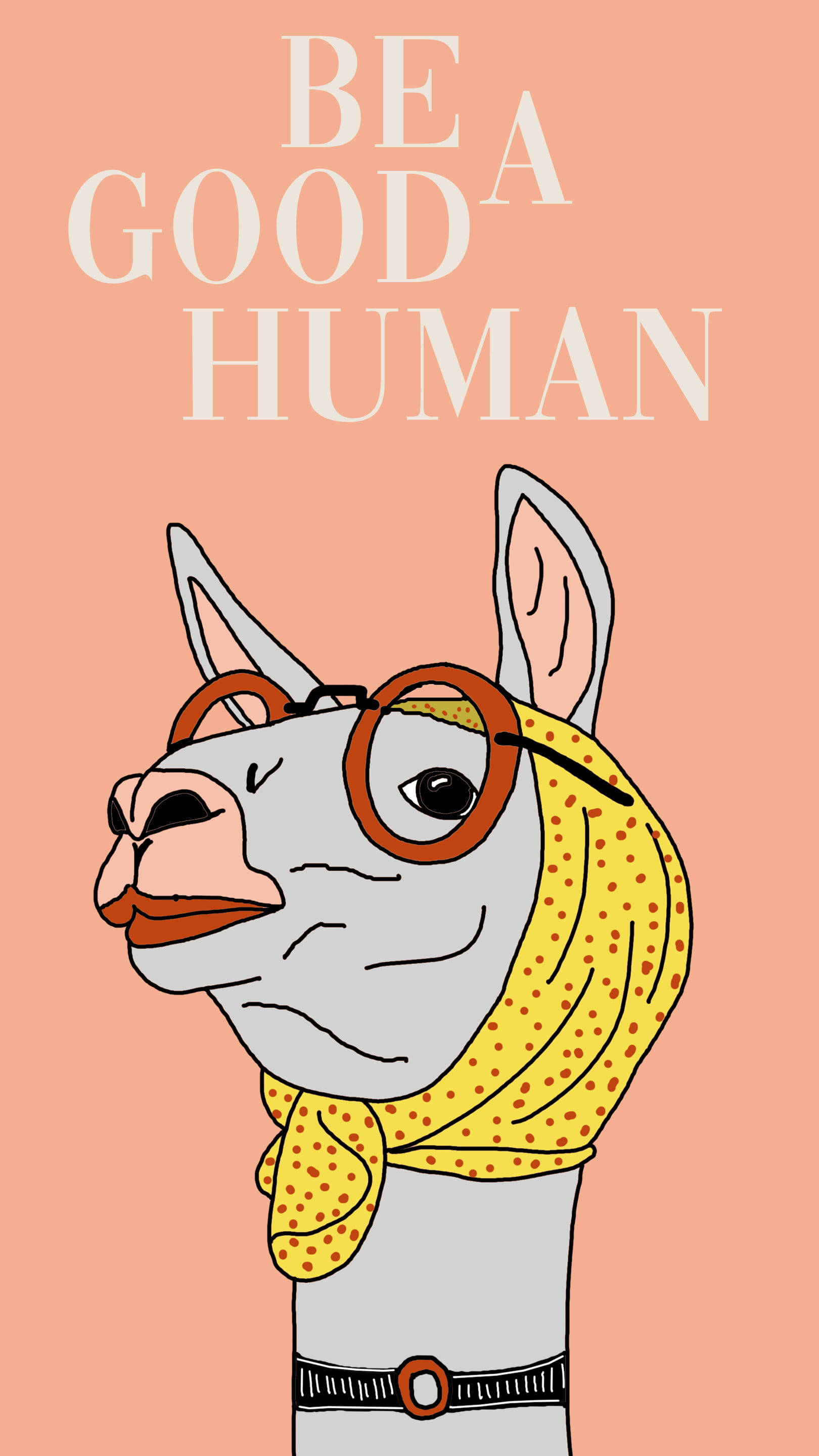 Tegneserie Lama 70'er Retro Æstetik Wallpapers