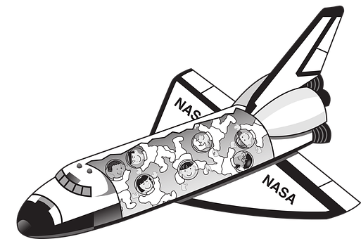 Tegneserie-rumfærge med astronauter Wallpapers
