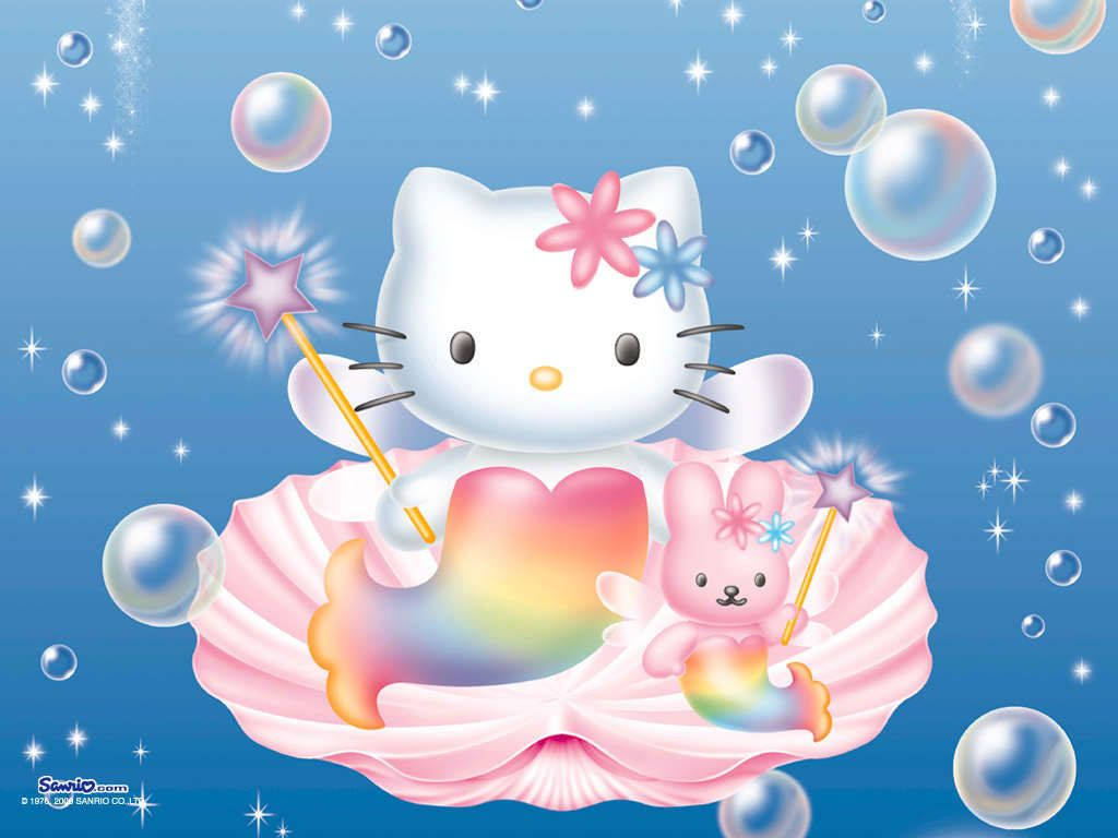Tegneserie Sirene Kanin og Hello Kitty PFP Wallpapers