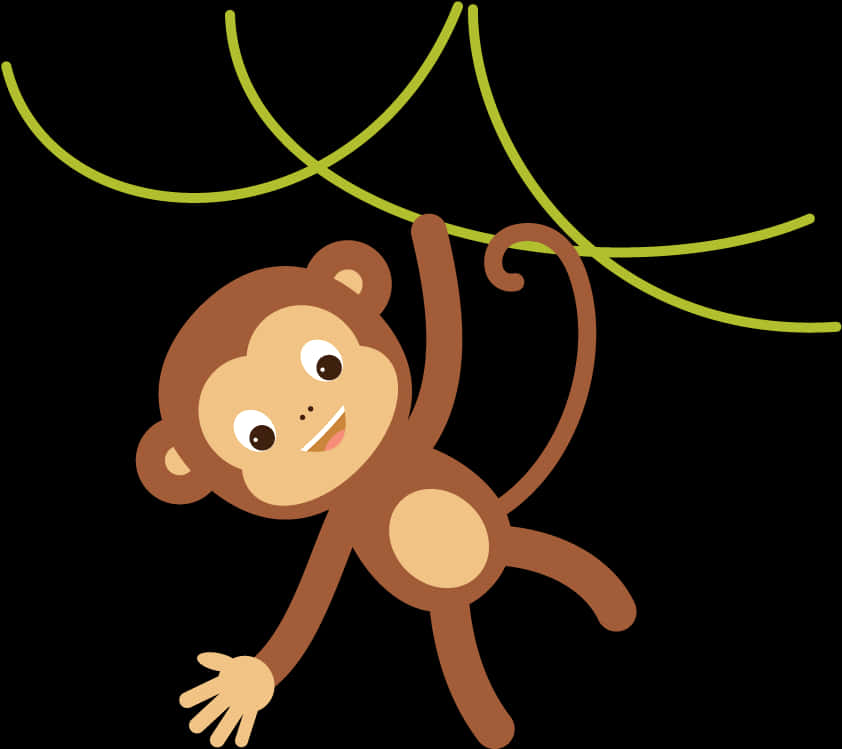 Tegneserieabe svinger i lian Wallpapers