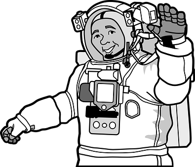 Tegneserieastronaut vinker hej Wallpapers