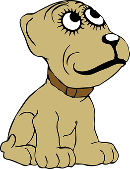 Tegneseriebrun hund siddende Wallpapers