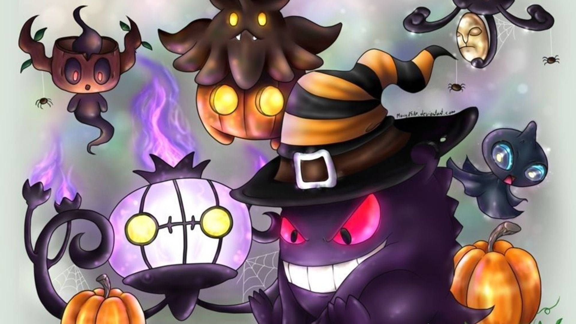 Tegneseriehalloween glinsende hekse Wallpapers
