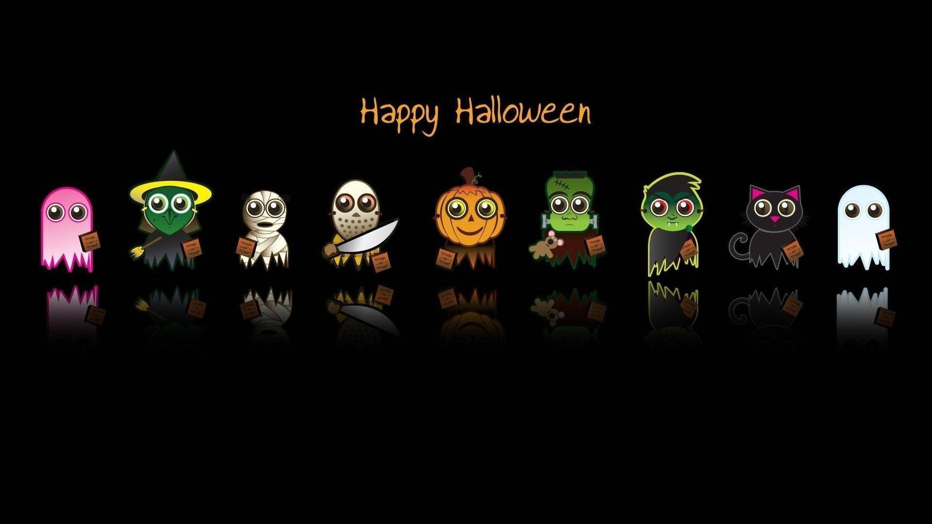 Tegneseriehalloweenfigurer i mørket Wallpapers