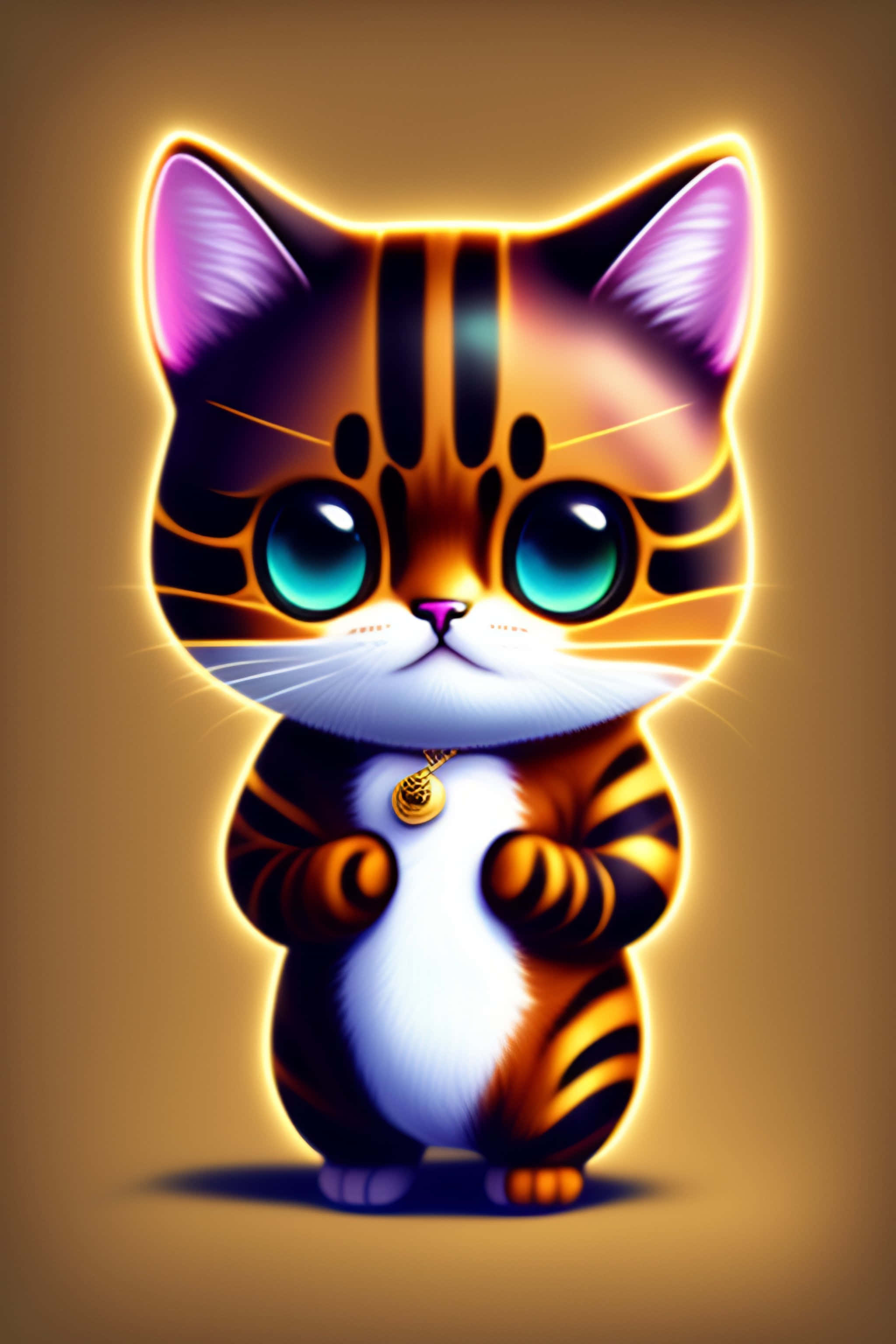 Tegneseriekat med lysende øjne Wallpapers