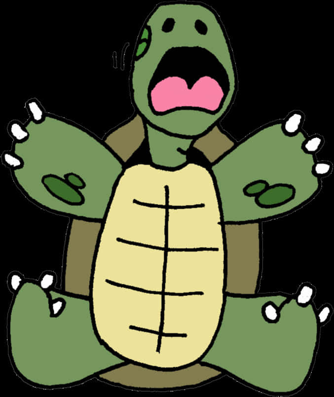 Tegneserieskildpadde med chokeret udtryk Wallpapers