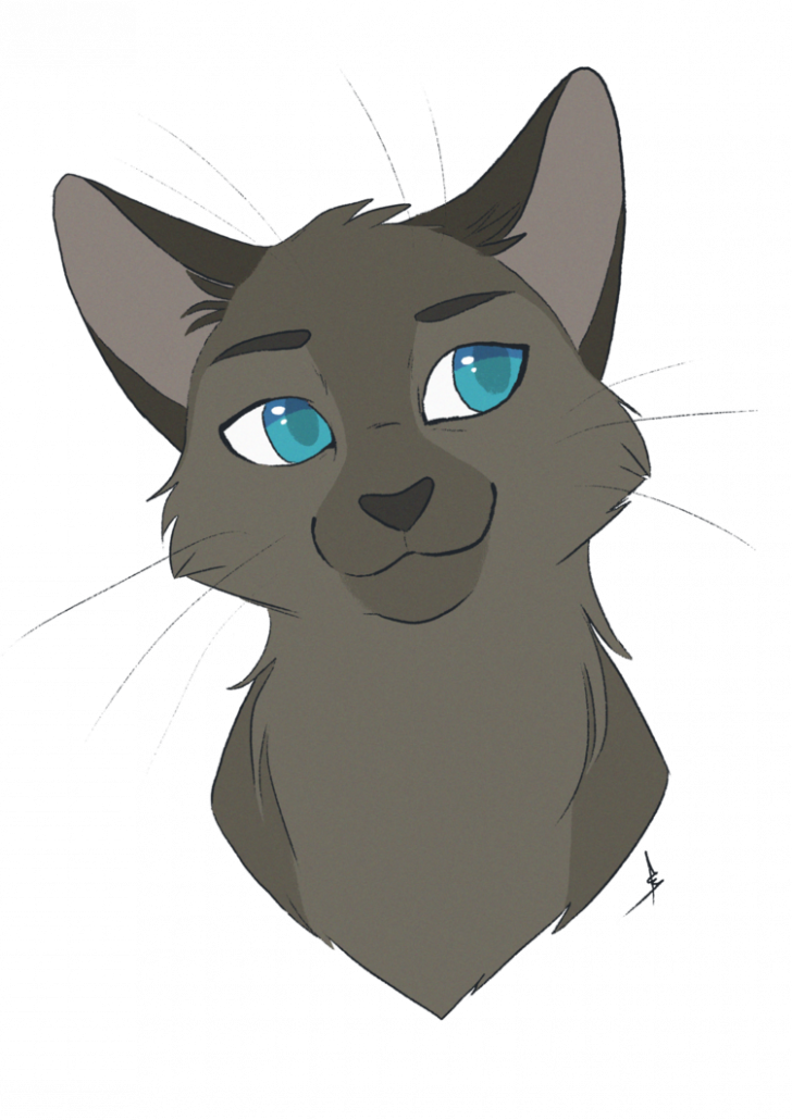 Tegnet blåøjet kat.PNG Wallpapers