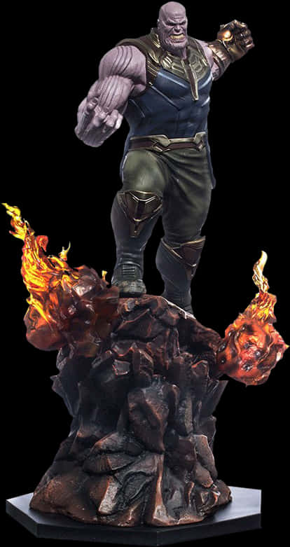 Thanos-statue med Inferno-sokkel Wallpapers