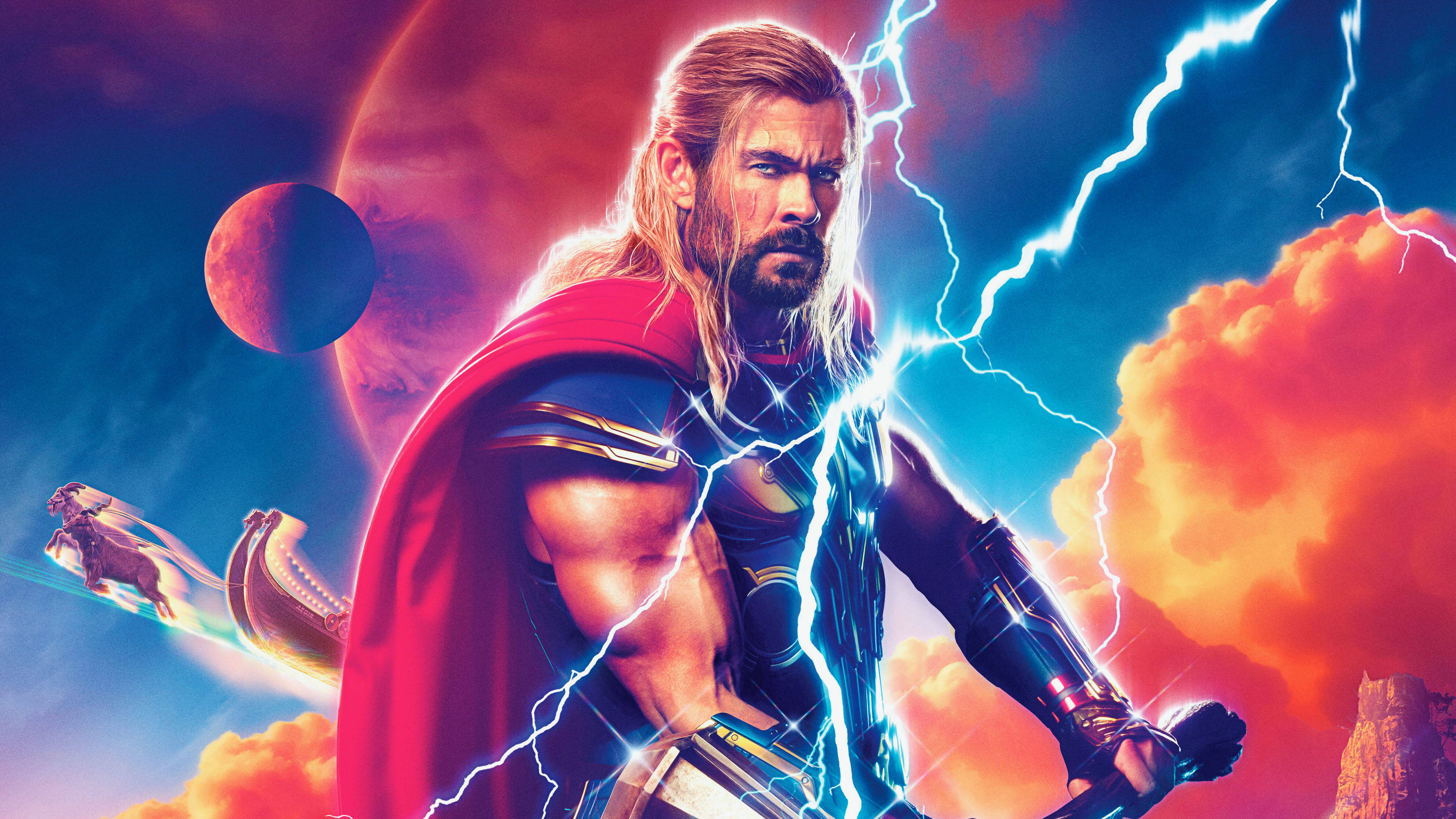 Thor Love And Thunder Uforfærdet Thor Wallpapers