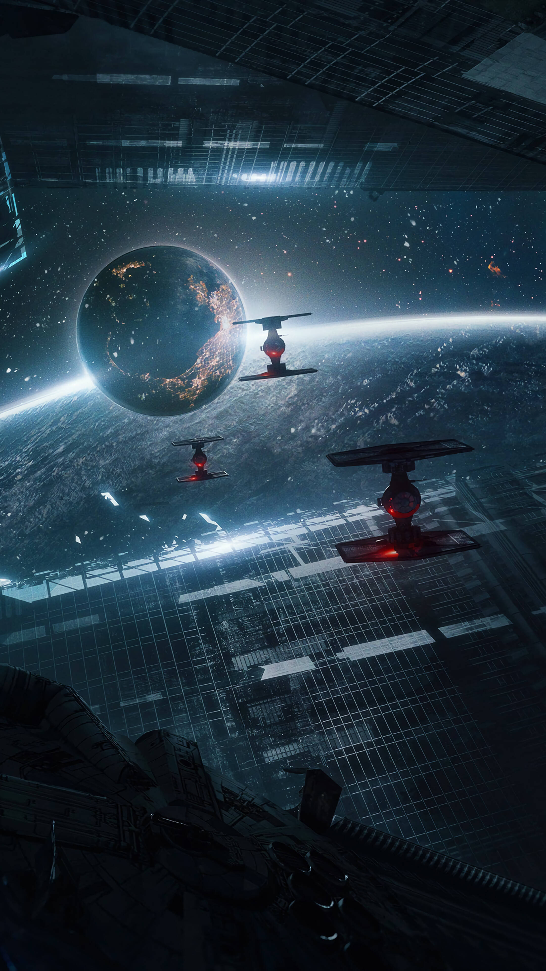 Tie Fighters Space 4K Telefon Wallpapers