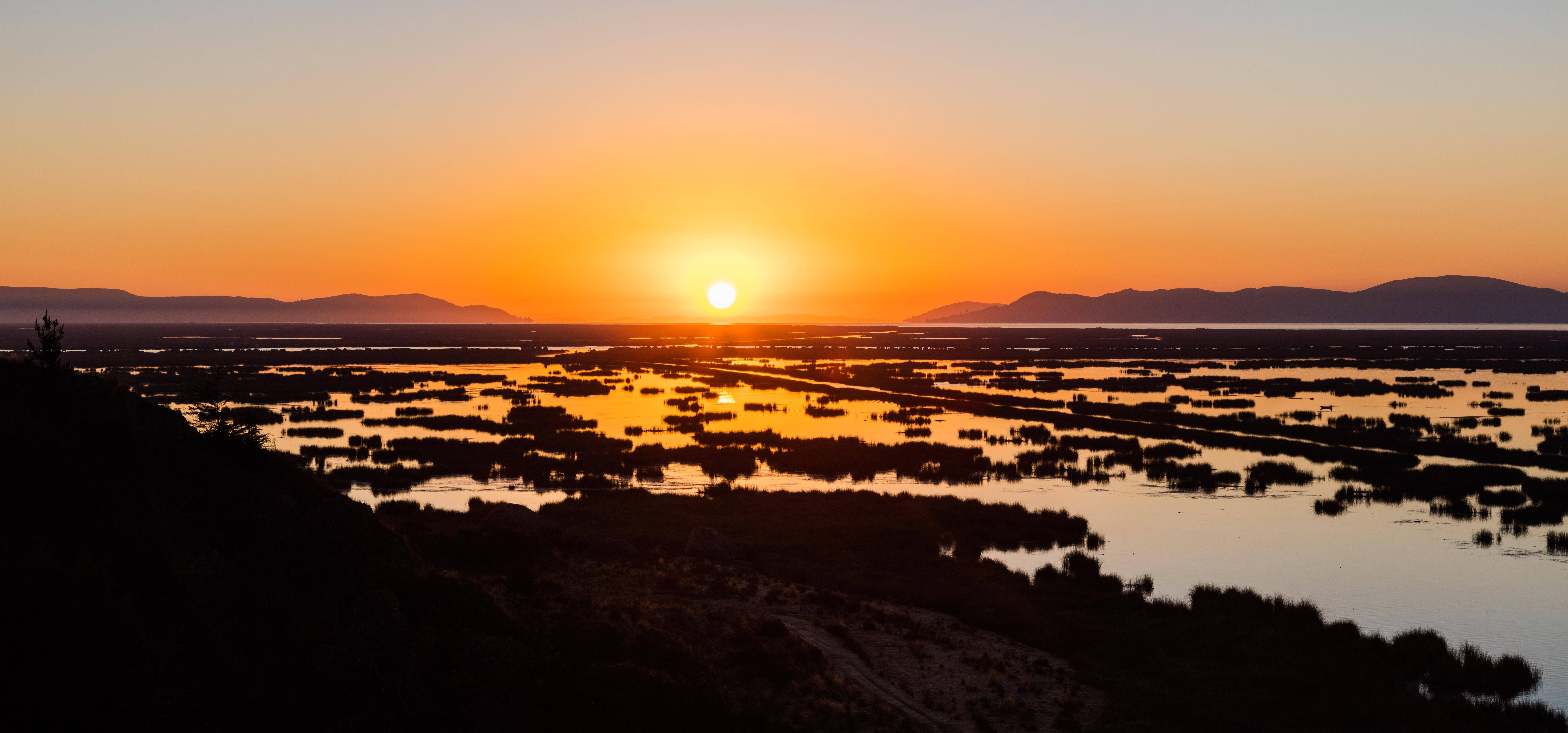 Titicaca-søen smuk solnedgang Wallpapers