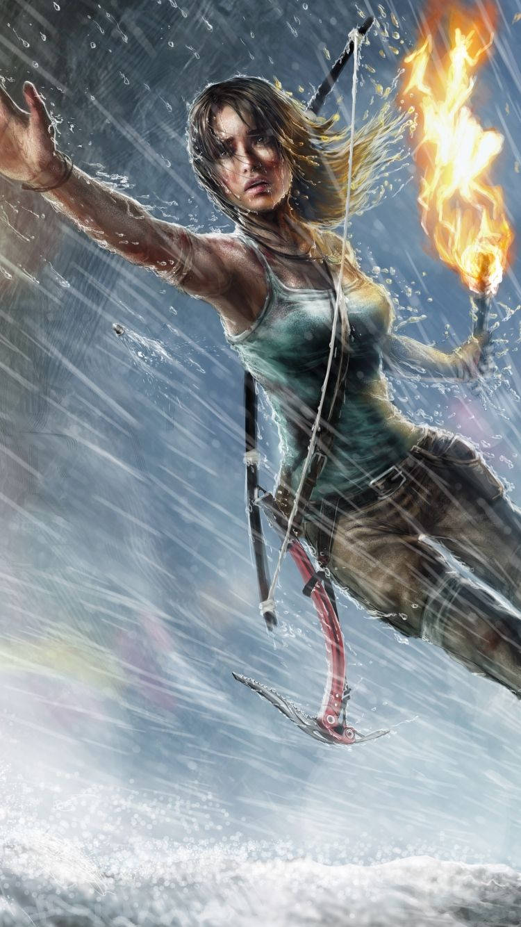 Tændt Fakkel Tomb Raider iPhone Wallpapers