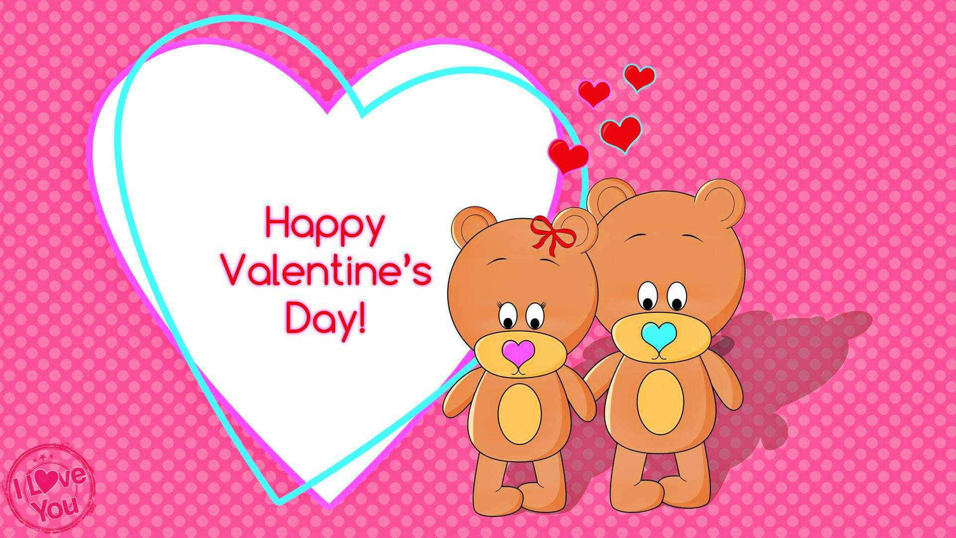 to bamser med teksten glædelig valentinsdag Wallpapers