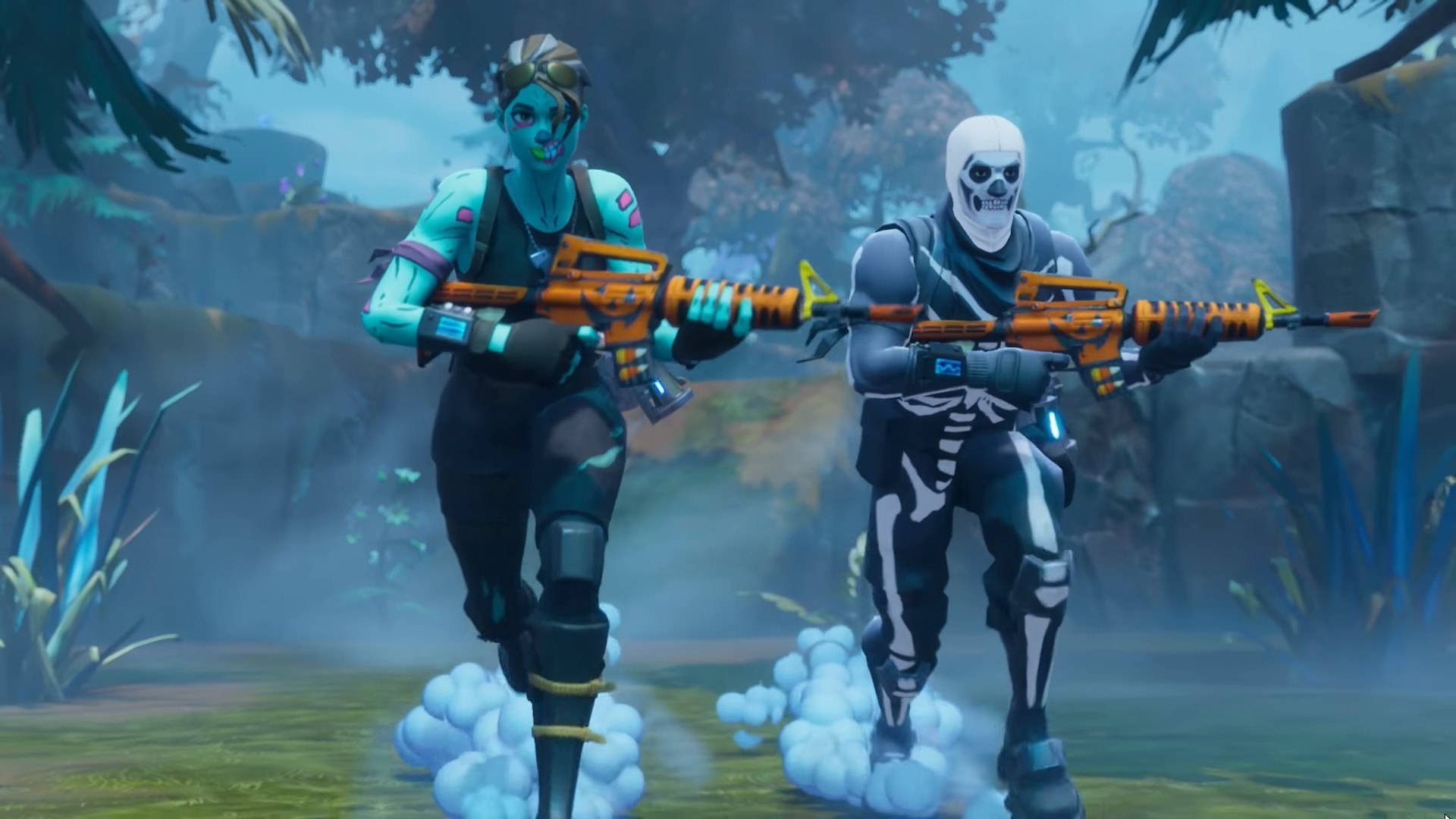To karakterer med vinterskins i Fortnite HD wallpaper. — Fortnite Wallpapers