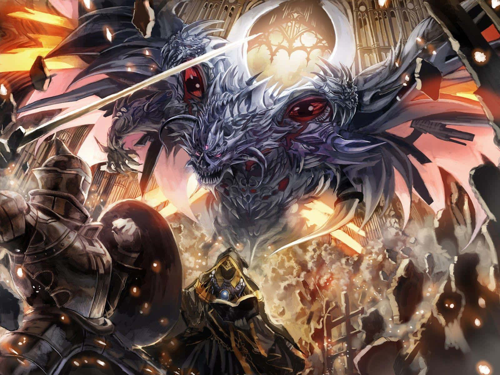 To krigere støder sammen i en episk animekamp Wallpapers