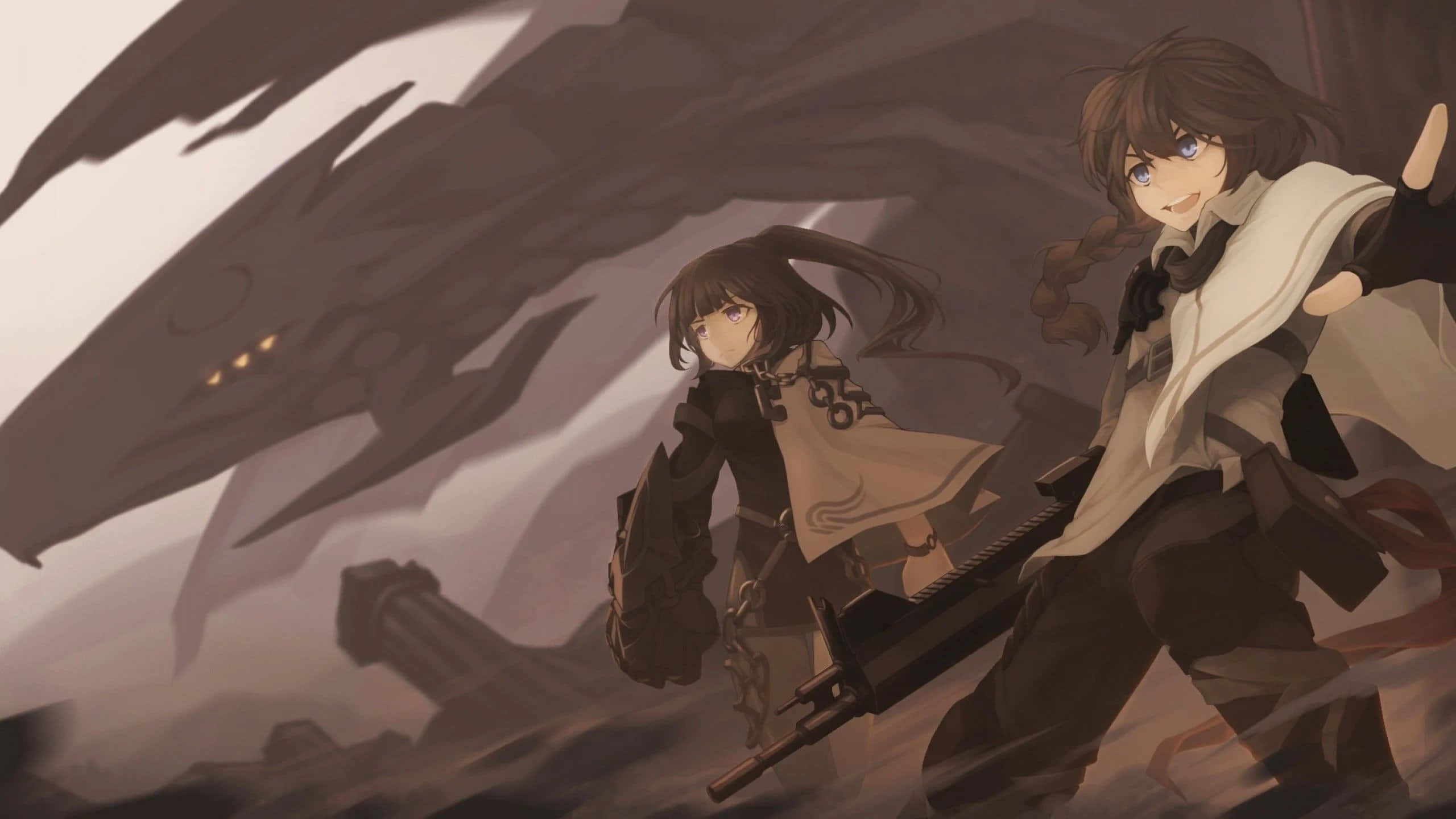 To magtfulde krigere støder sammen i en intens animekamp Wallpapers