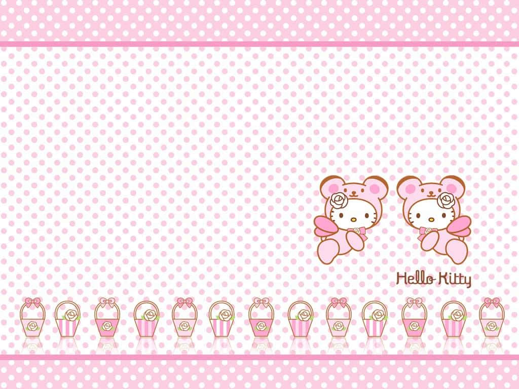 To søde lyserøde Hello Kitty-kurve Wallpapers