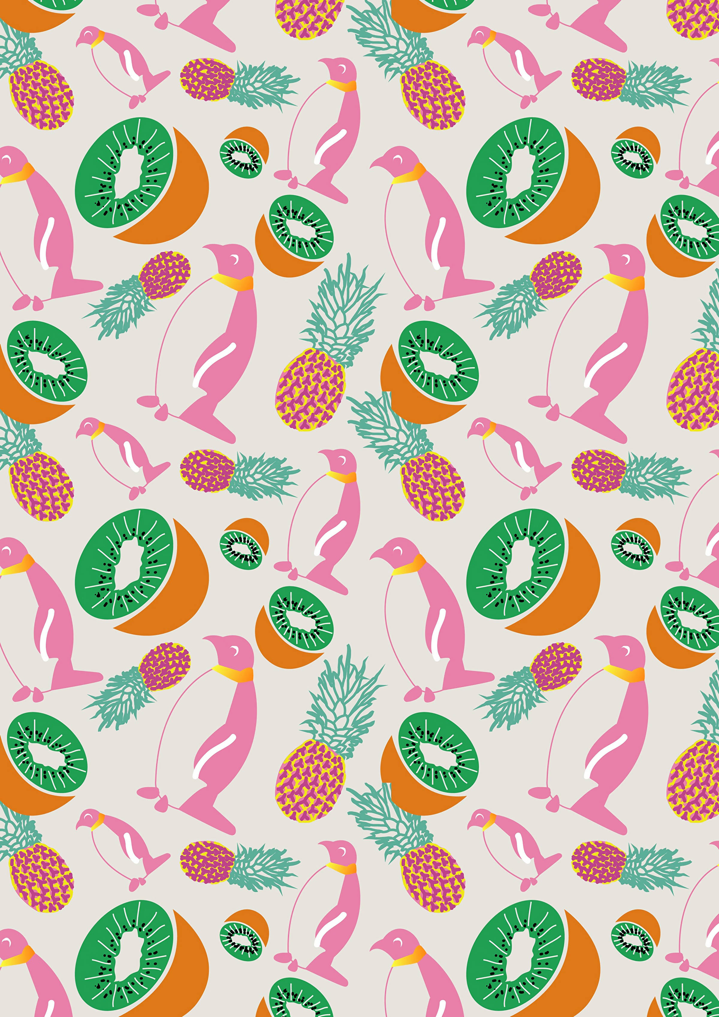 To usandsynlige venner, en ananas og en pingvin, viser venskabets kraft. Wallpapers