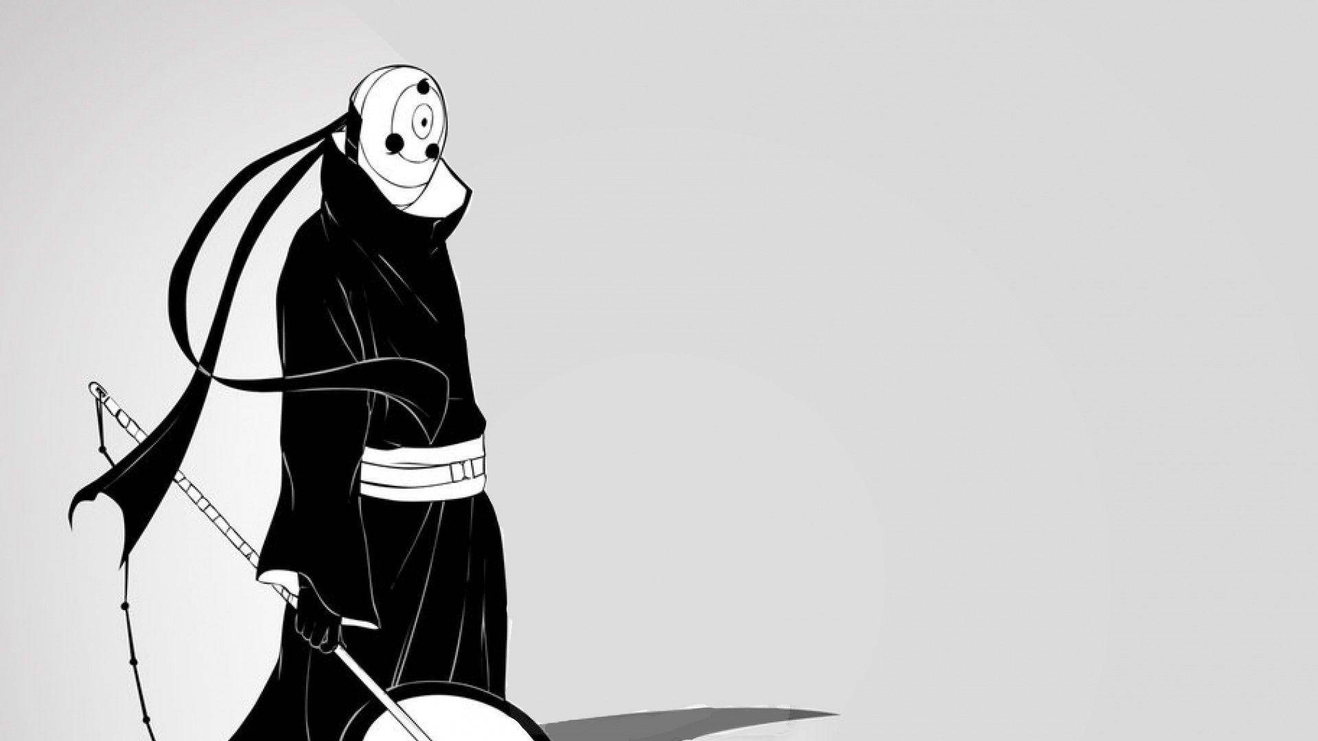 Tobi Naruto sort/hvid æstetik Wallpapers
