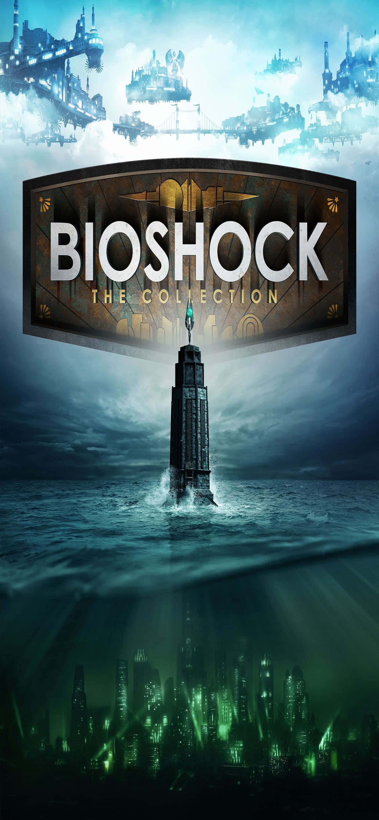 To-Dimensionel Verden iPhone XS Max Bioshock Infinite Baggrund Wallpapers
