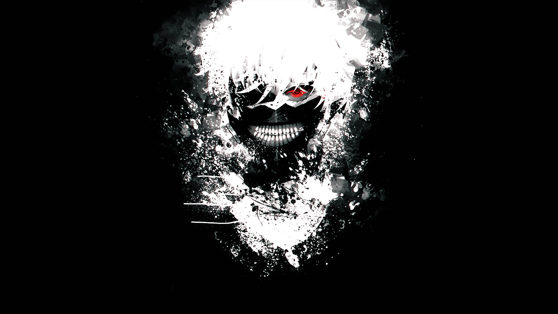 Tokyo Ghoul æstetik med hvid Ken der smiler Wallpapers