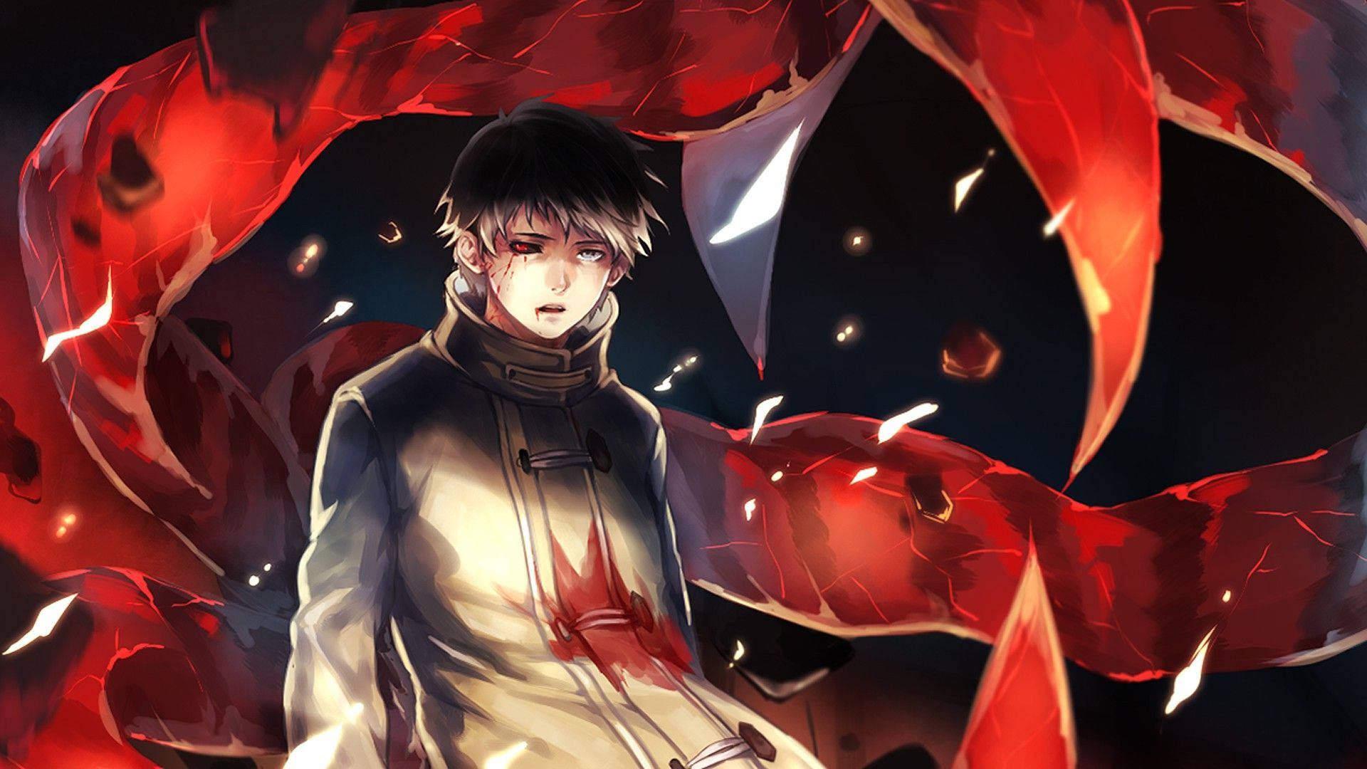 Tokyo Ghoul Karakter Ken Rødt Øje Wallpapers