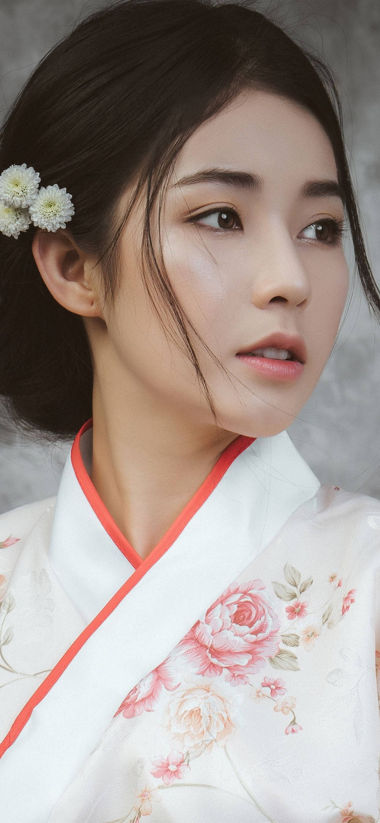 Tokyo Japan Pige i Hvid Kimono Wallpapers