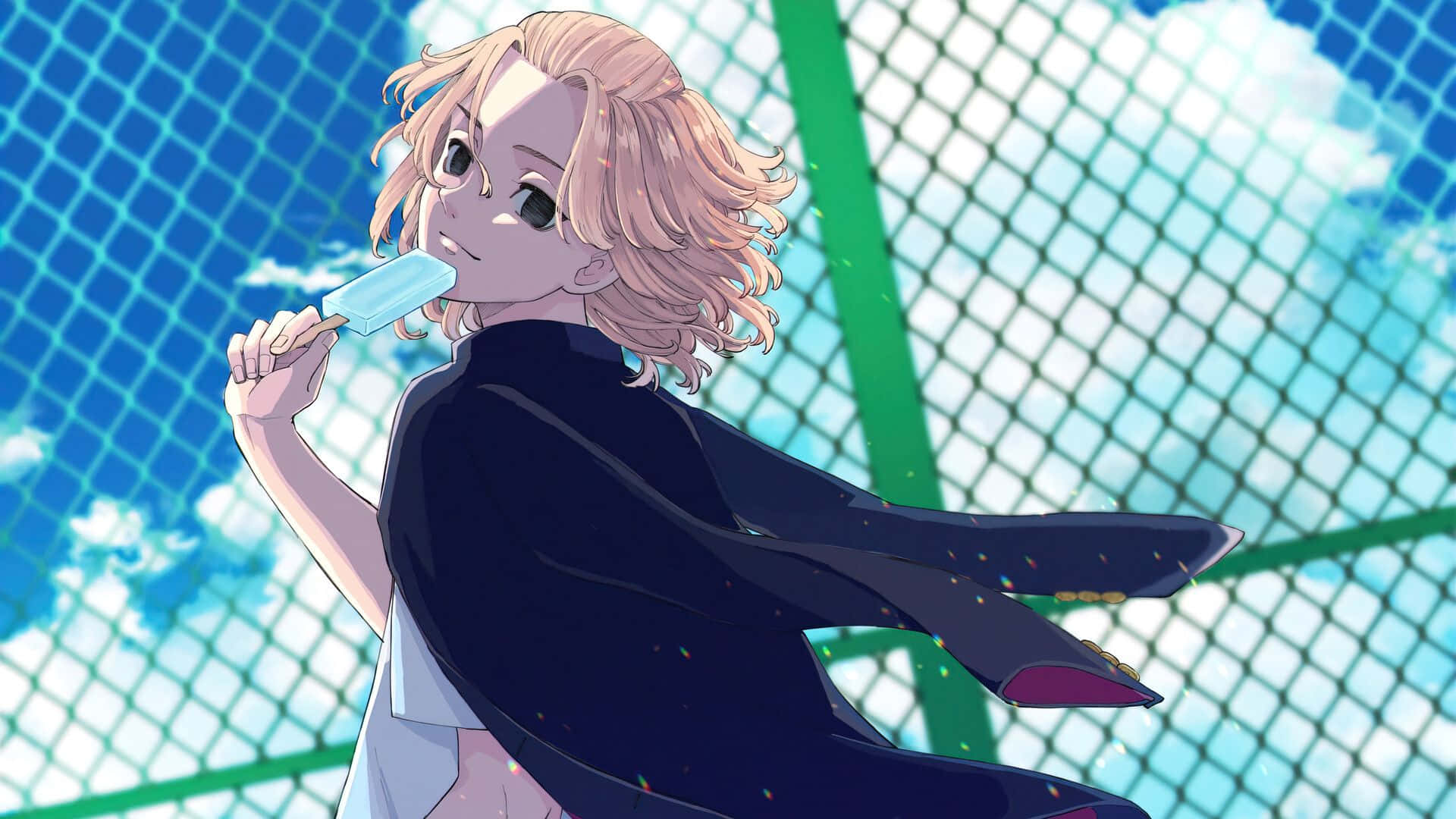 Tokyo Revengers Profilbillede af Mikey der spiser is Wallpapers