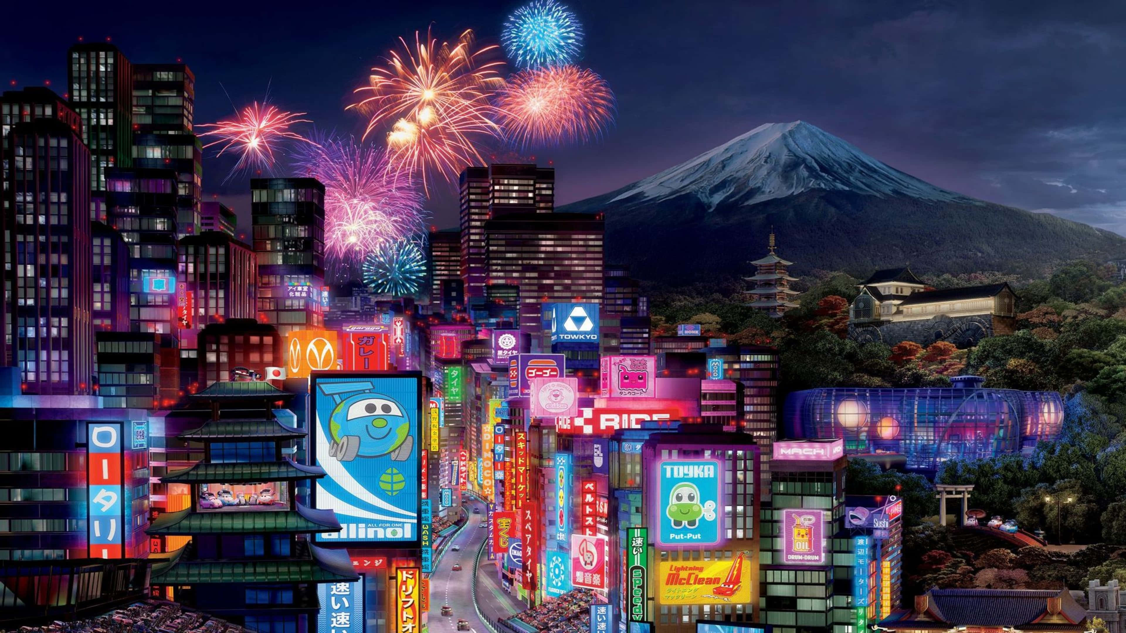 Tokyos bybillede lyser op med farver fra sin livlige anime-kultur Wallpapers