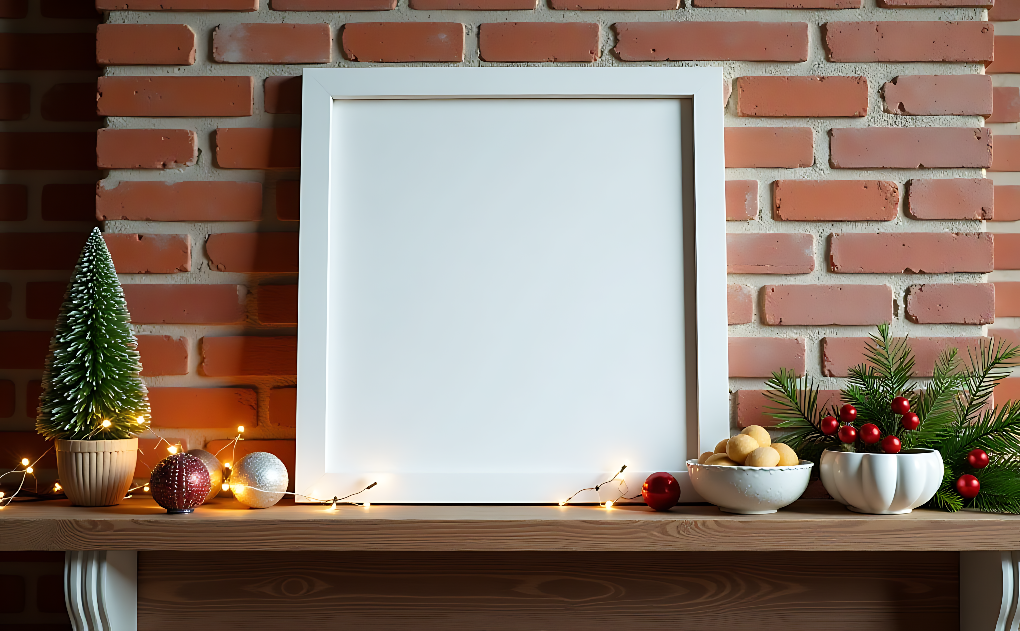 Tomt lærred med festligt juletræsarrangement Wallpapers