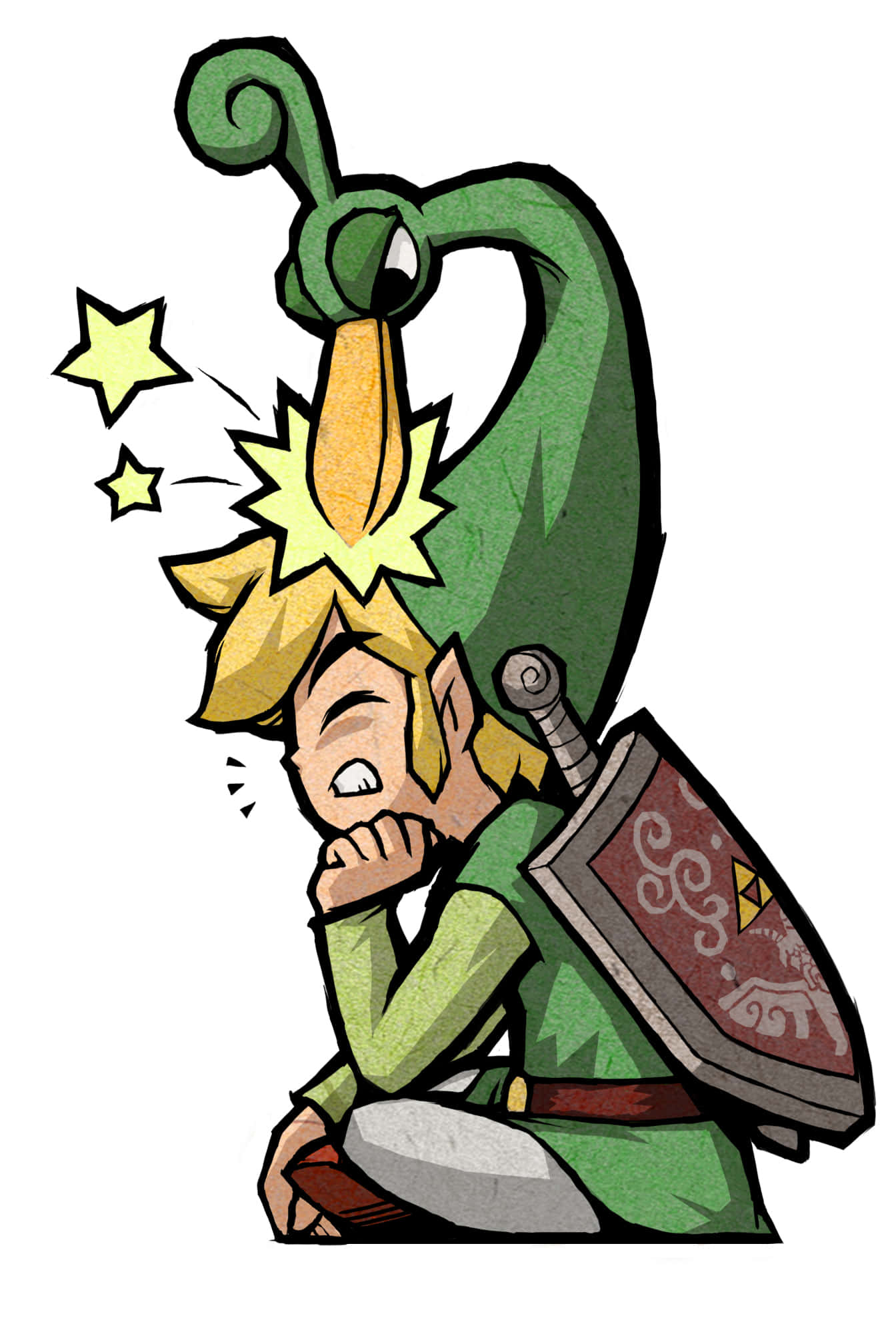 Toon Link Sidder Med Benene Over Kors Wallpapers