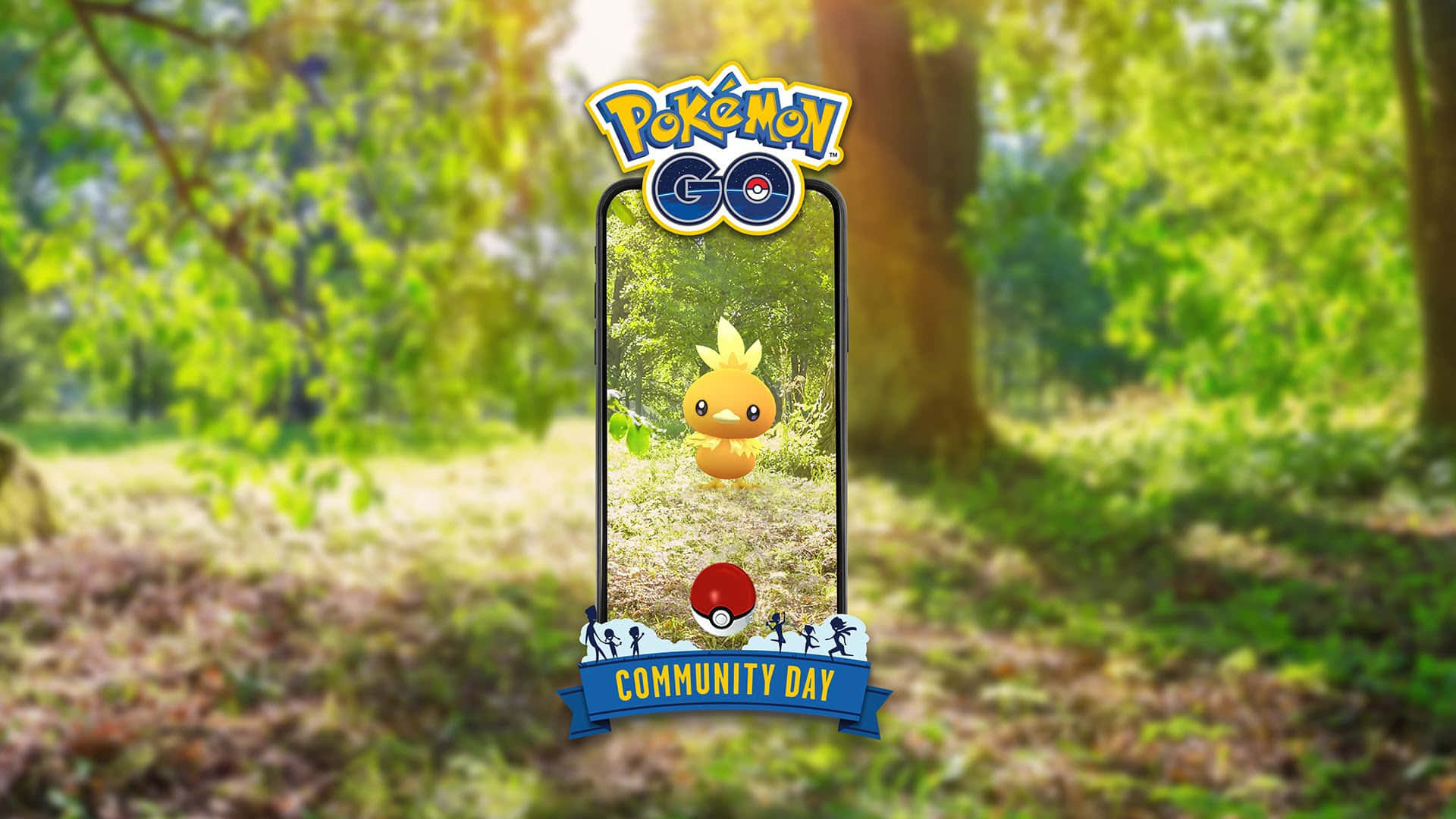 Torchic med Pokemon Go Community Day-logo Wallpapers