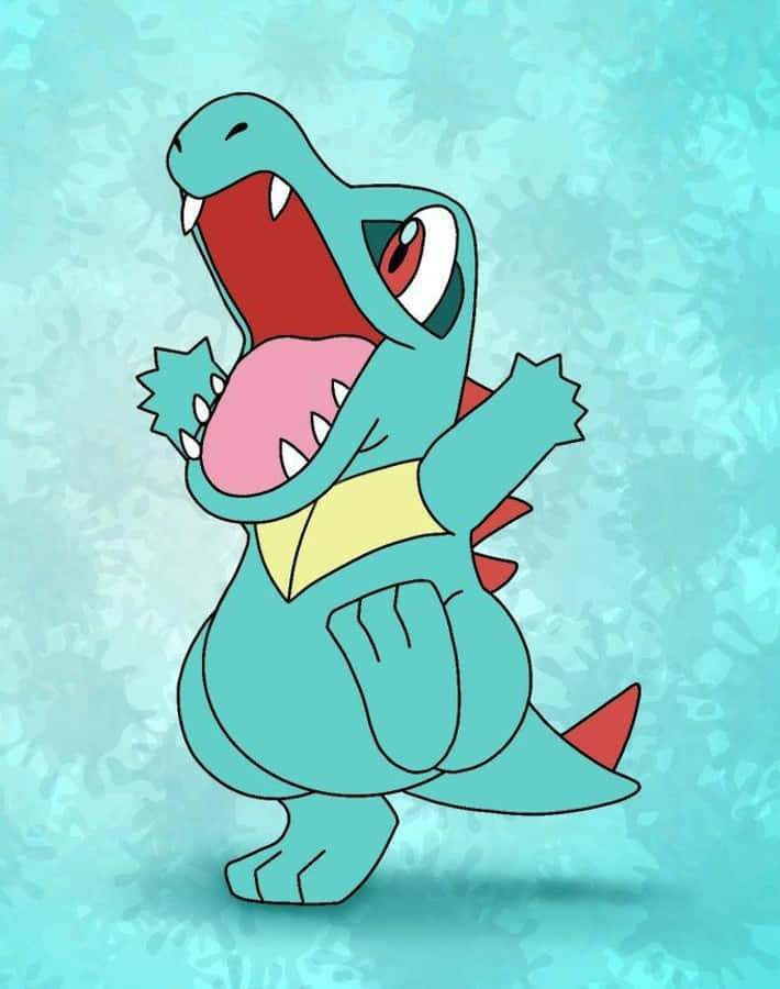 Totodile mod blå abstrakt baggrund Wallpapers