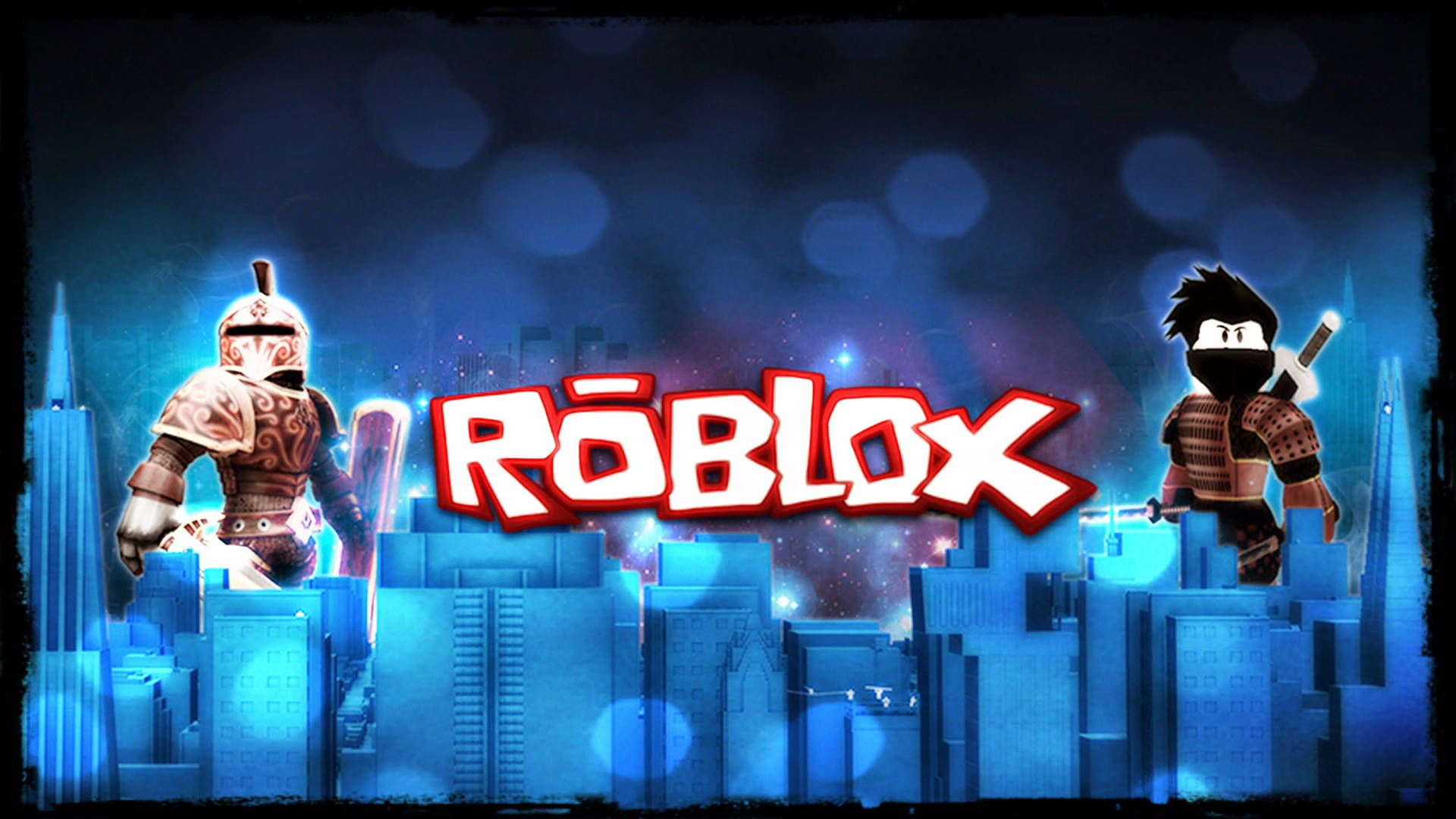 Cool og kunstnerisk wallpaper af Roblox-cover i neonæstetisk stil. — Roblox Wallpapers