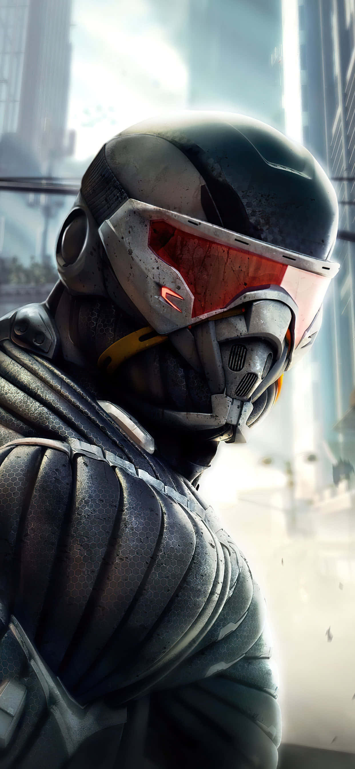 Træd ind i fremtiden med Apple iPhone Xs Max og Crysis Warhead spillet Wallpapers