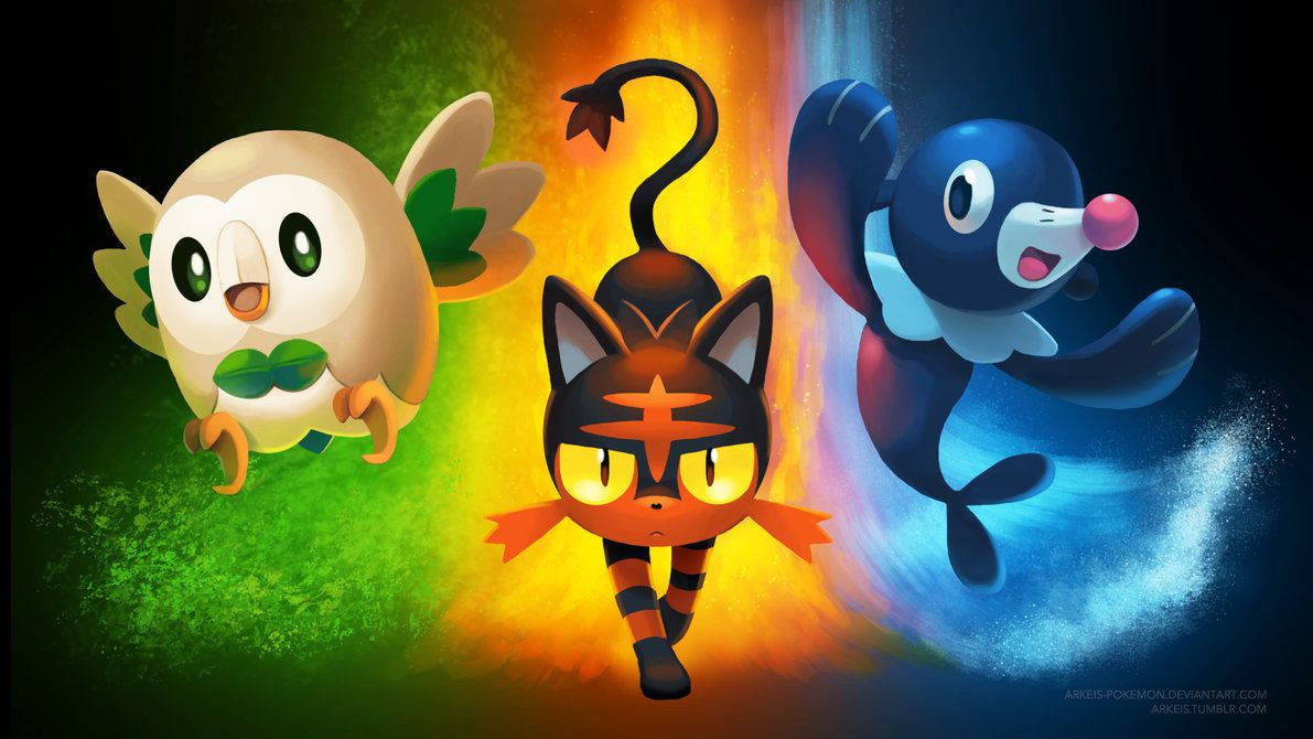 "Trænere, pas på disse luft-, land- og hav-Pokémon!" Wallpapers