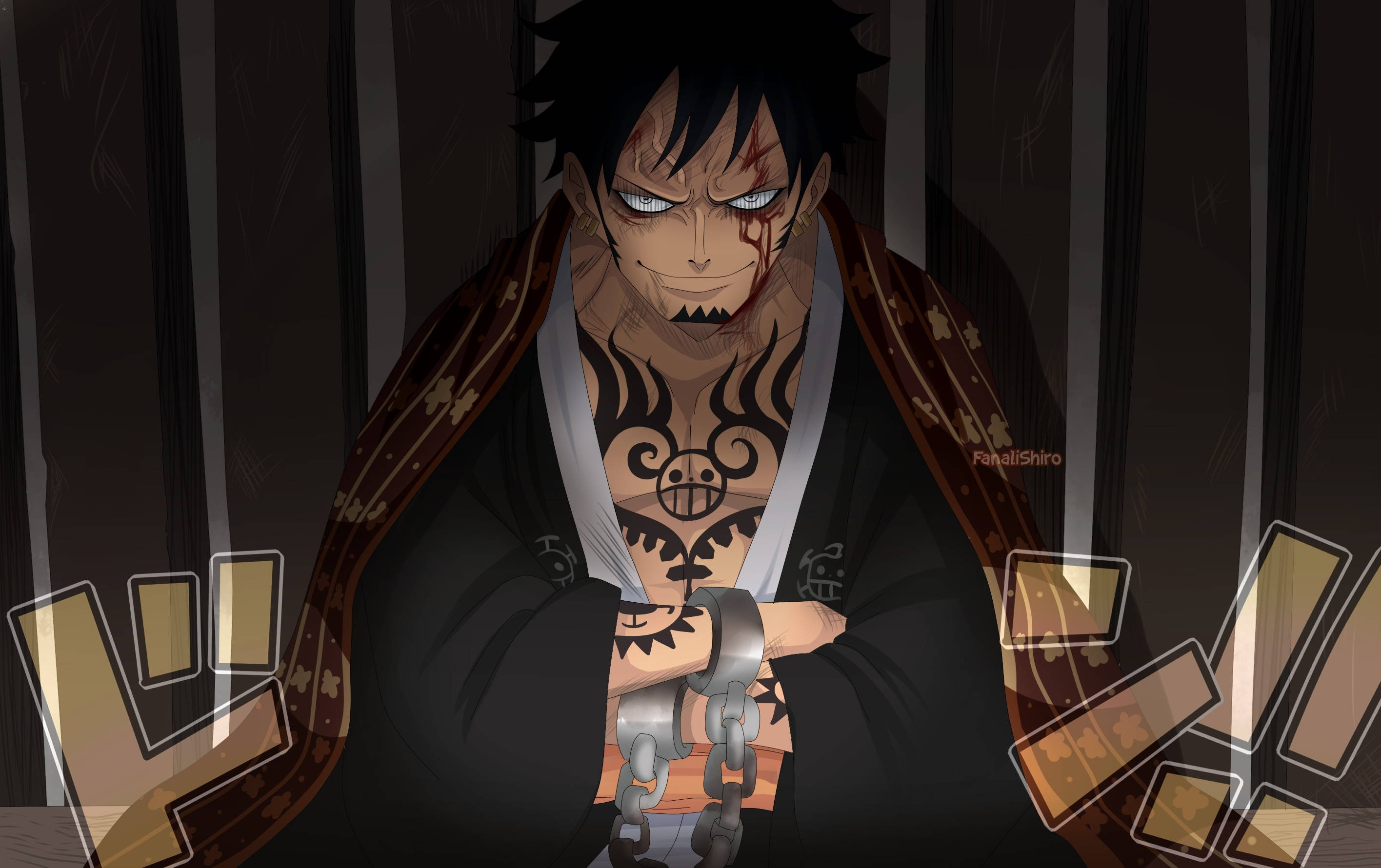 Trafalgar Kunstværk One Piece Skrivebord Wallpapers