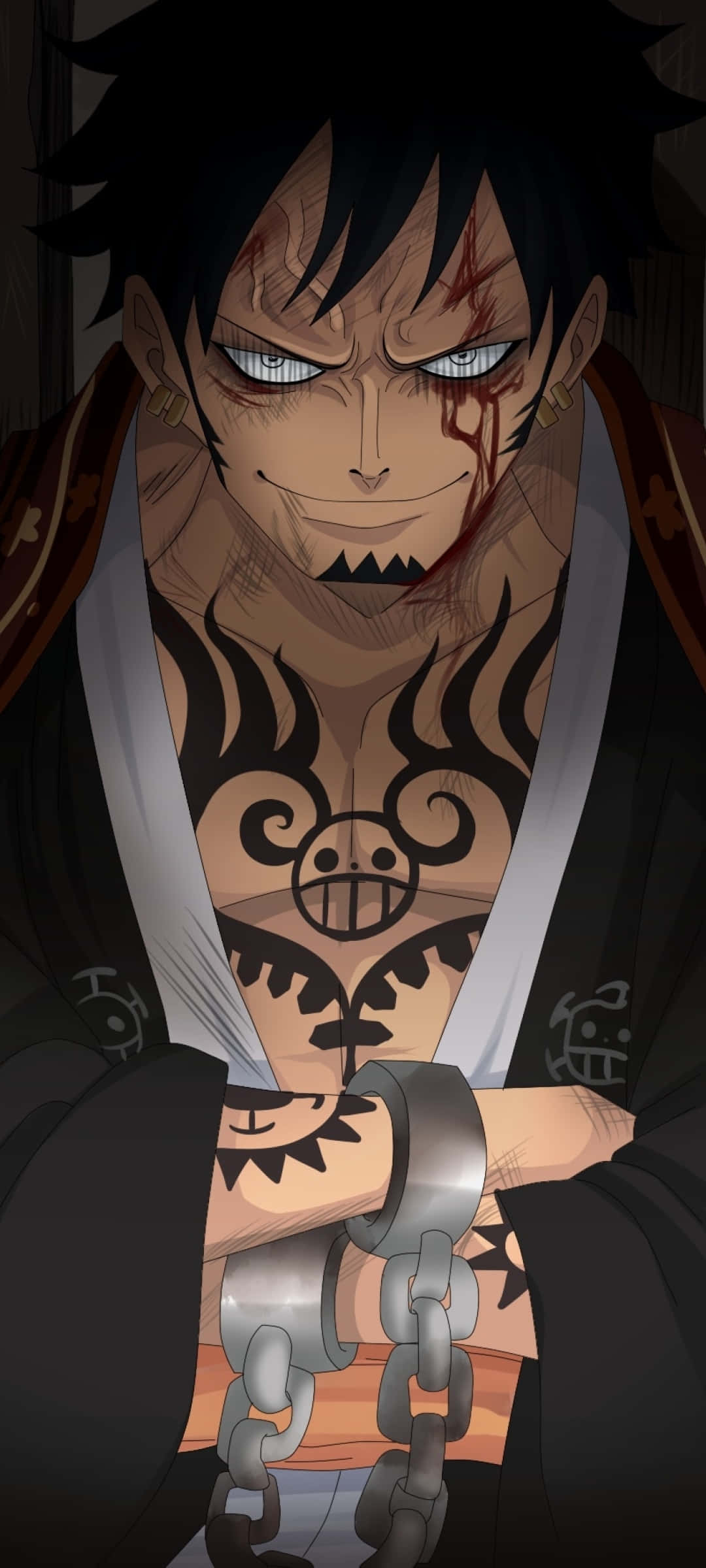 Trafalgar Law viser sine djævlefrugtkræfter. Wallpapers