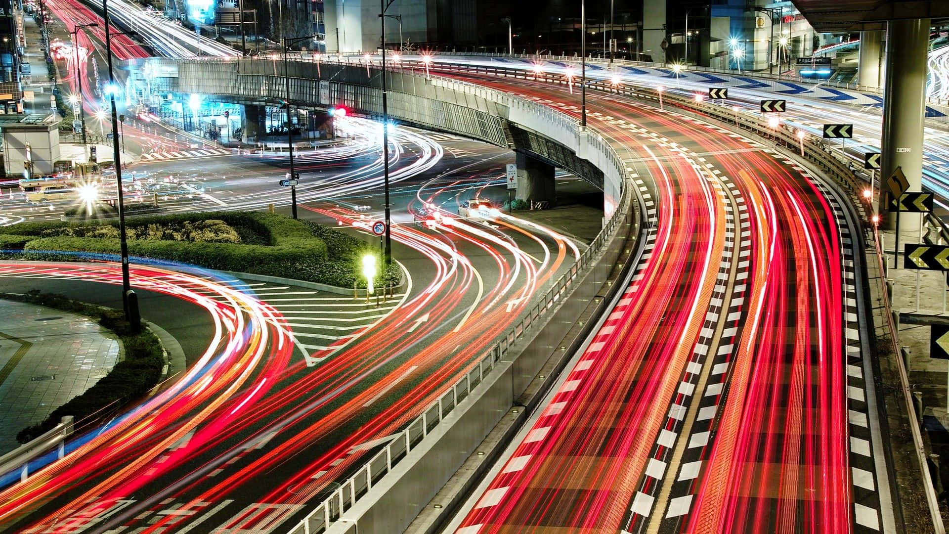 Trafikeret vejbaggrund i Japan Wallpapers