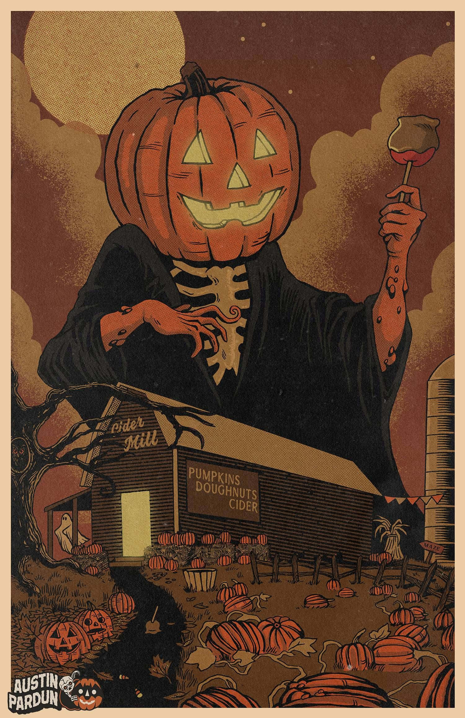 Træd ind i en verden af gysende rædsel og mystik med dette uhyggelige Spooky Art Wallpapers