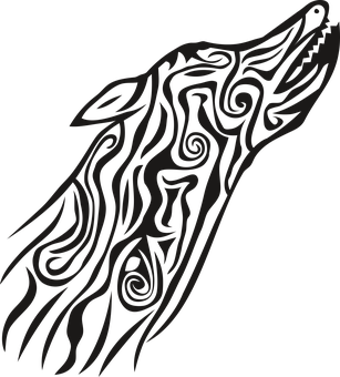 Tribal ulv kunstværk Wallpapers