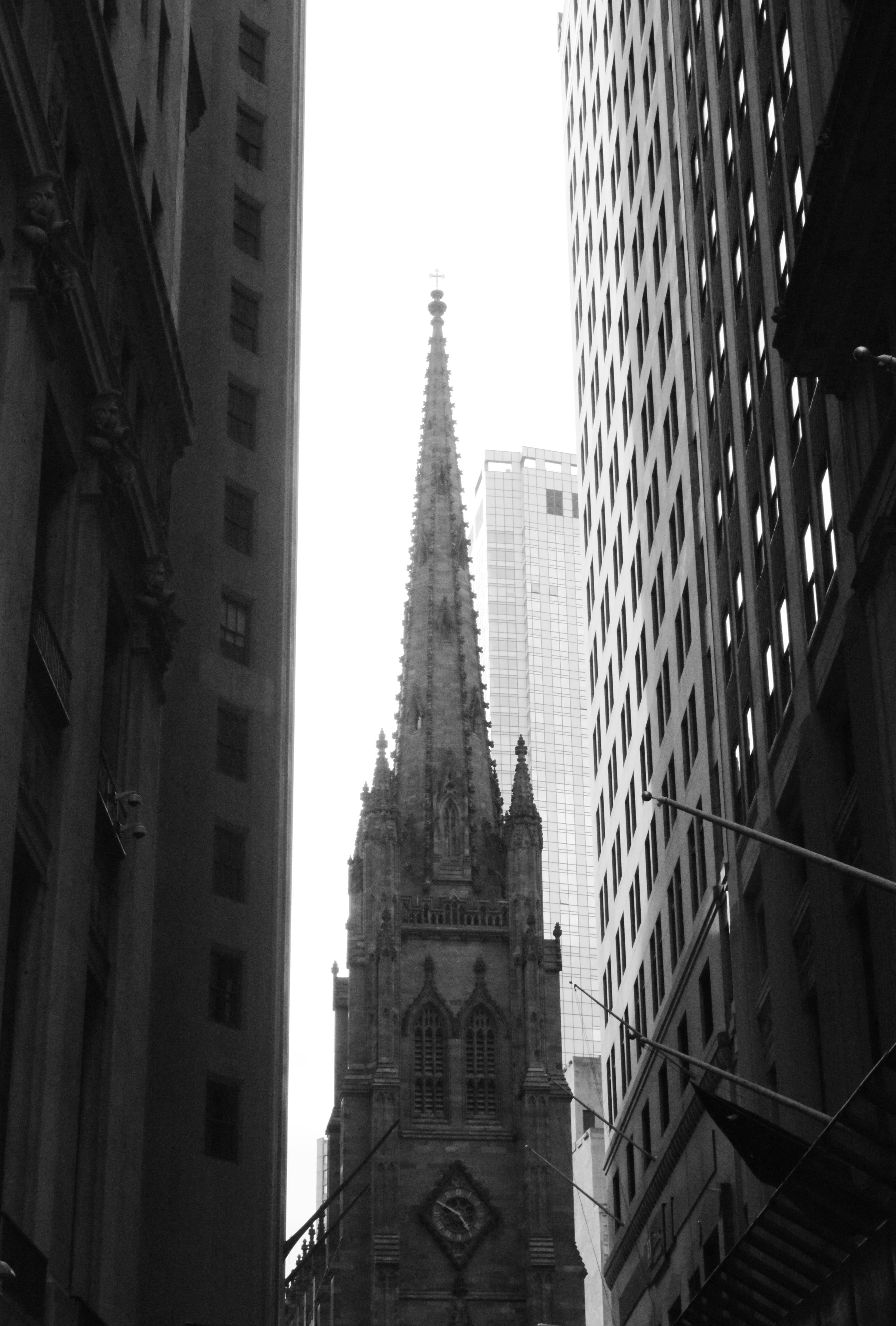 Trinity Church New York Sort og Hvid Wallpapers
