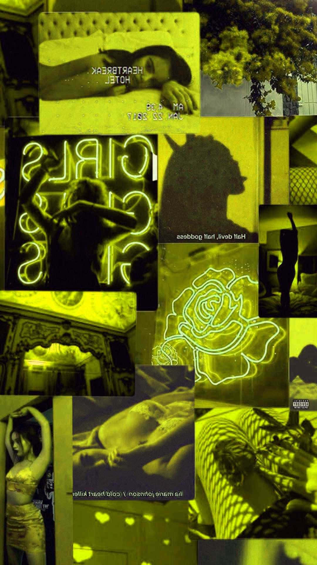 Trippy Aesthetic Baddie Neon Gul Collage Wallpapers