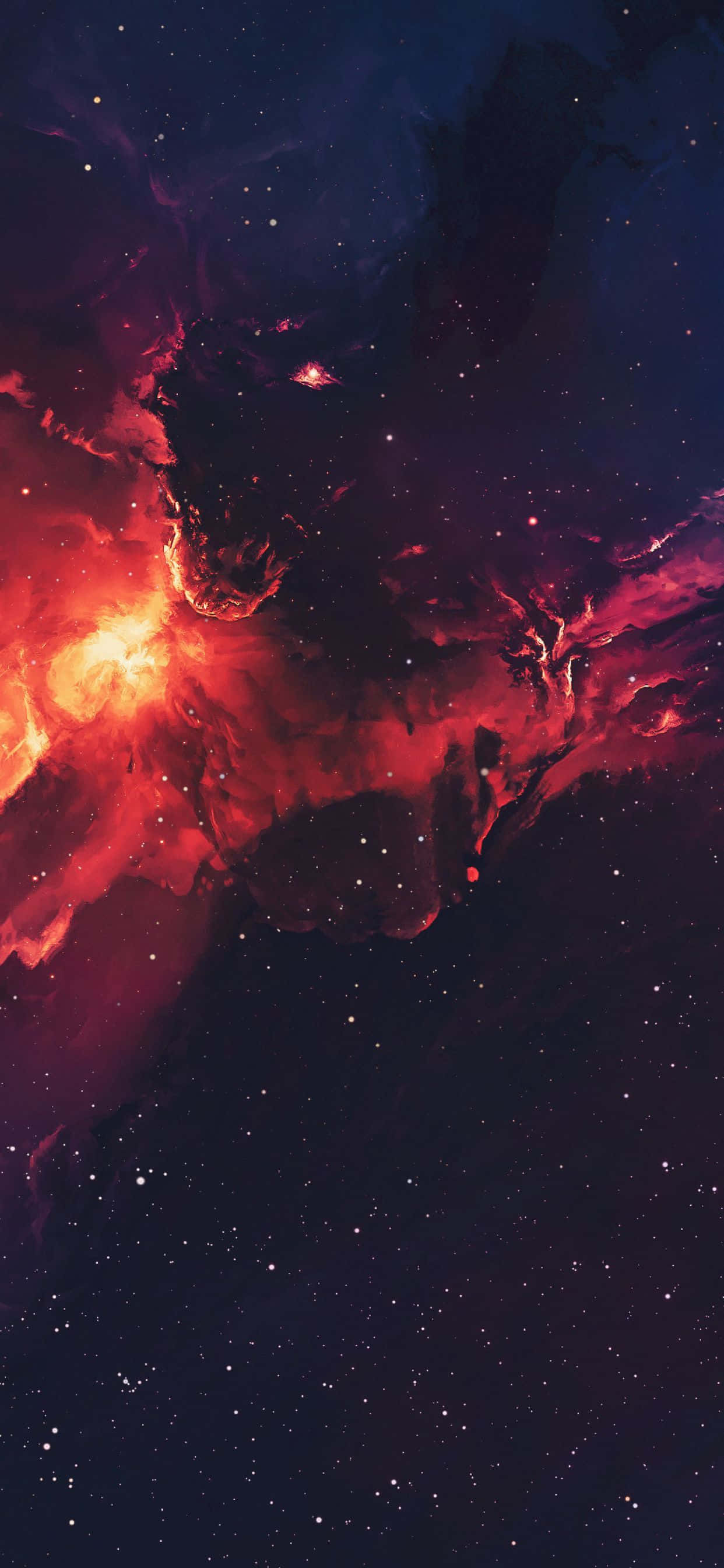 Trippy galakse med rødt rumstøv Wallpapers