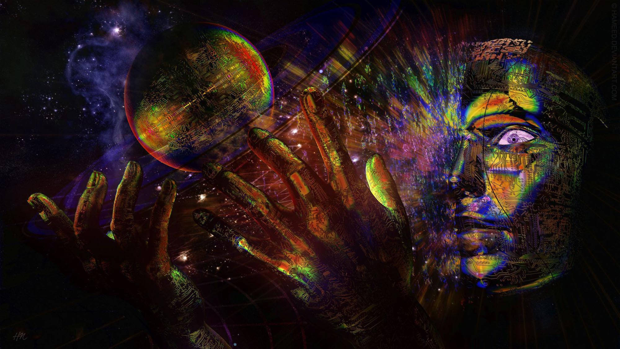 Trippy mørk æstetisk kunst med univers Wallpapers